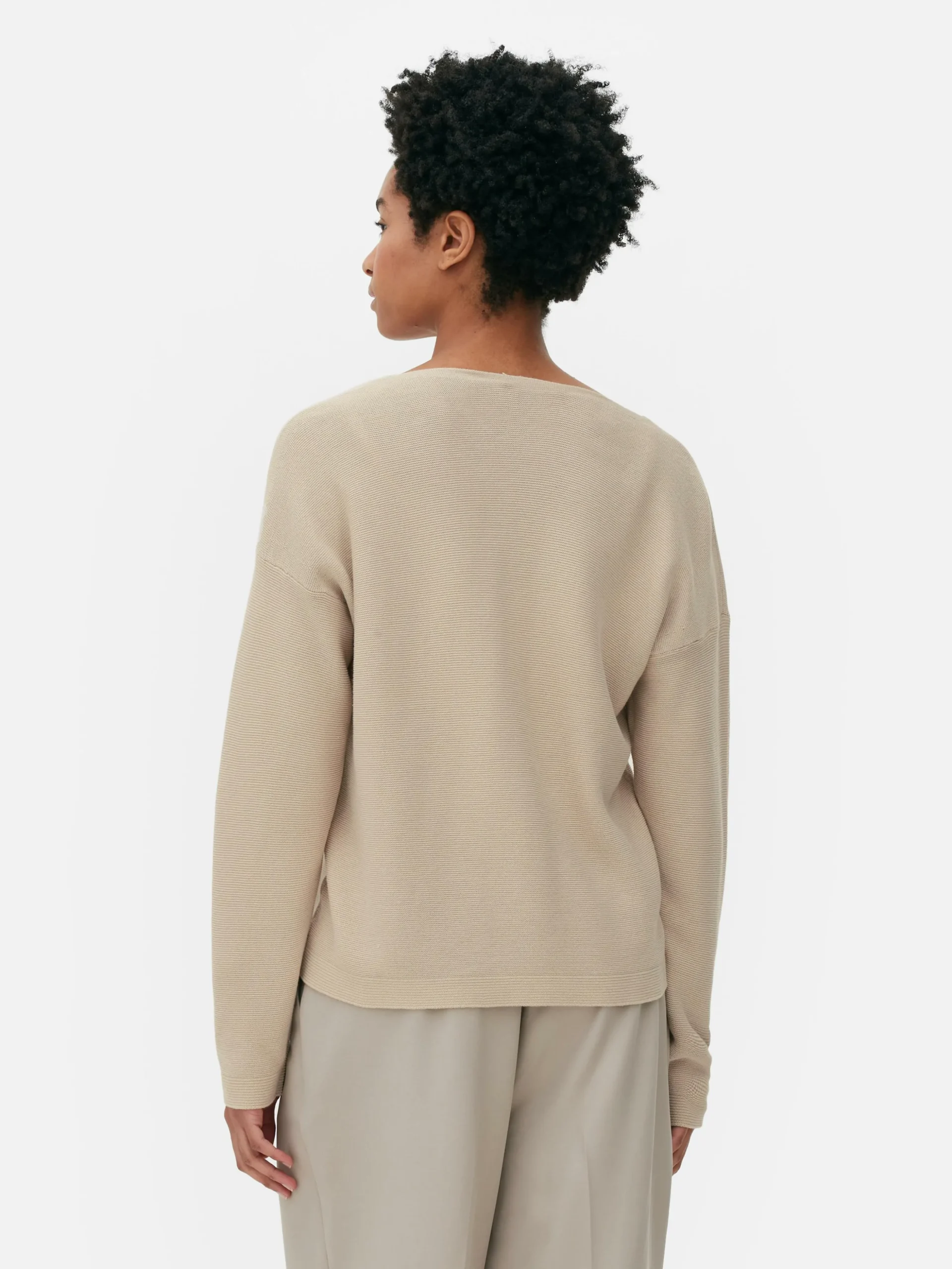Boat Neck Long Sleeve Sweater