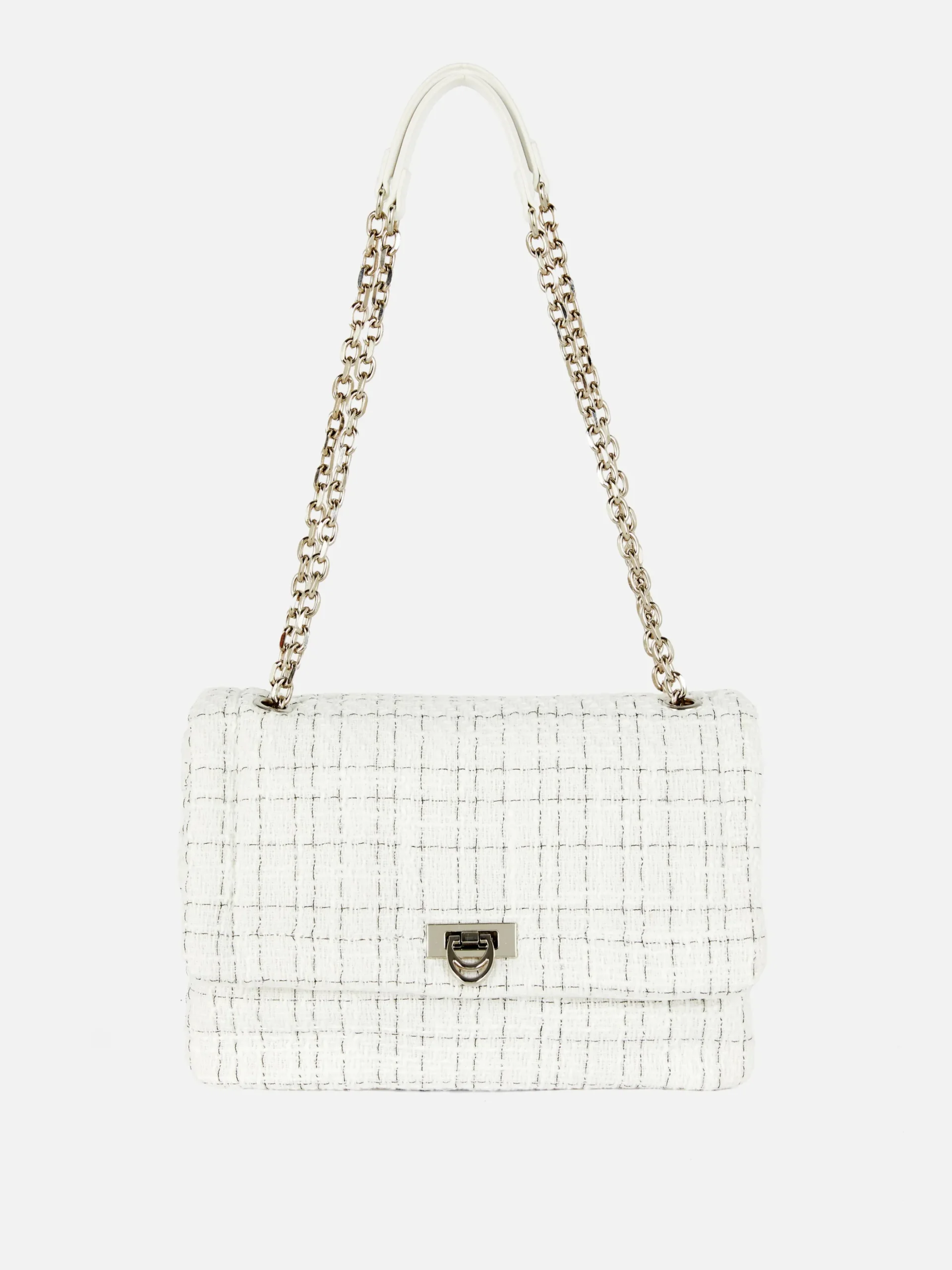 Bouclé Flap Front Crossbody Bag