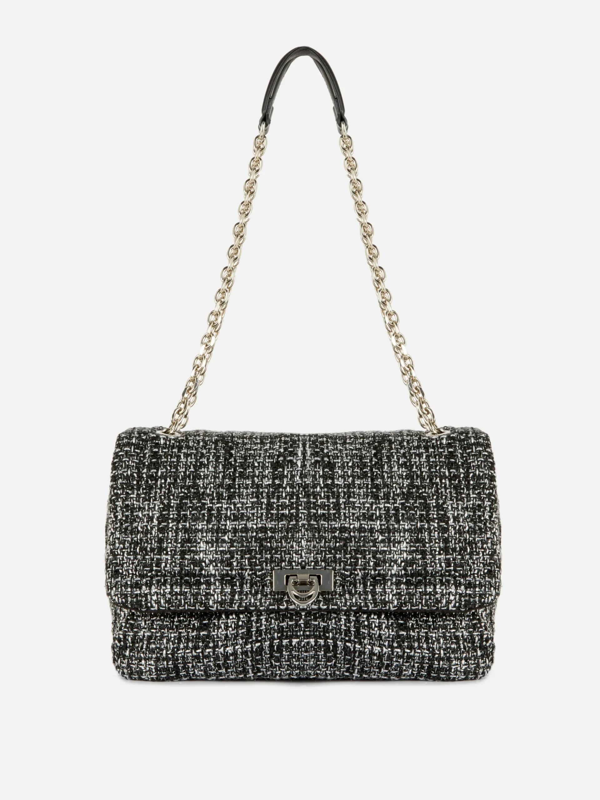 Bouclé Flap Front Crossbody Bag