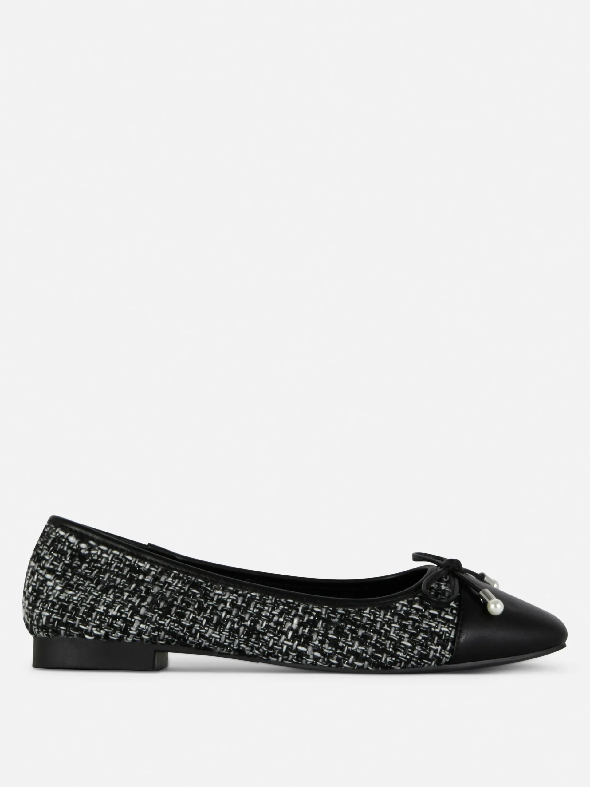 Boucle Contrast Toe Cap Ballet Flats
