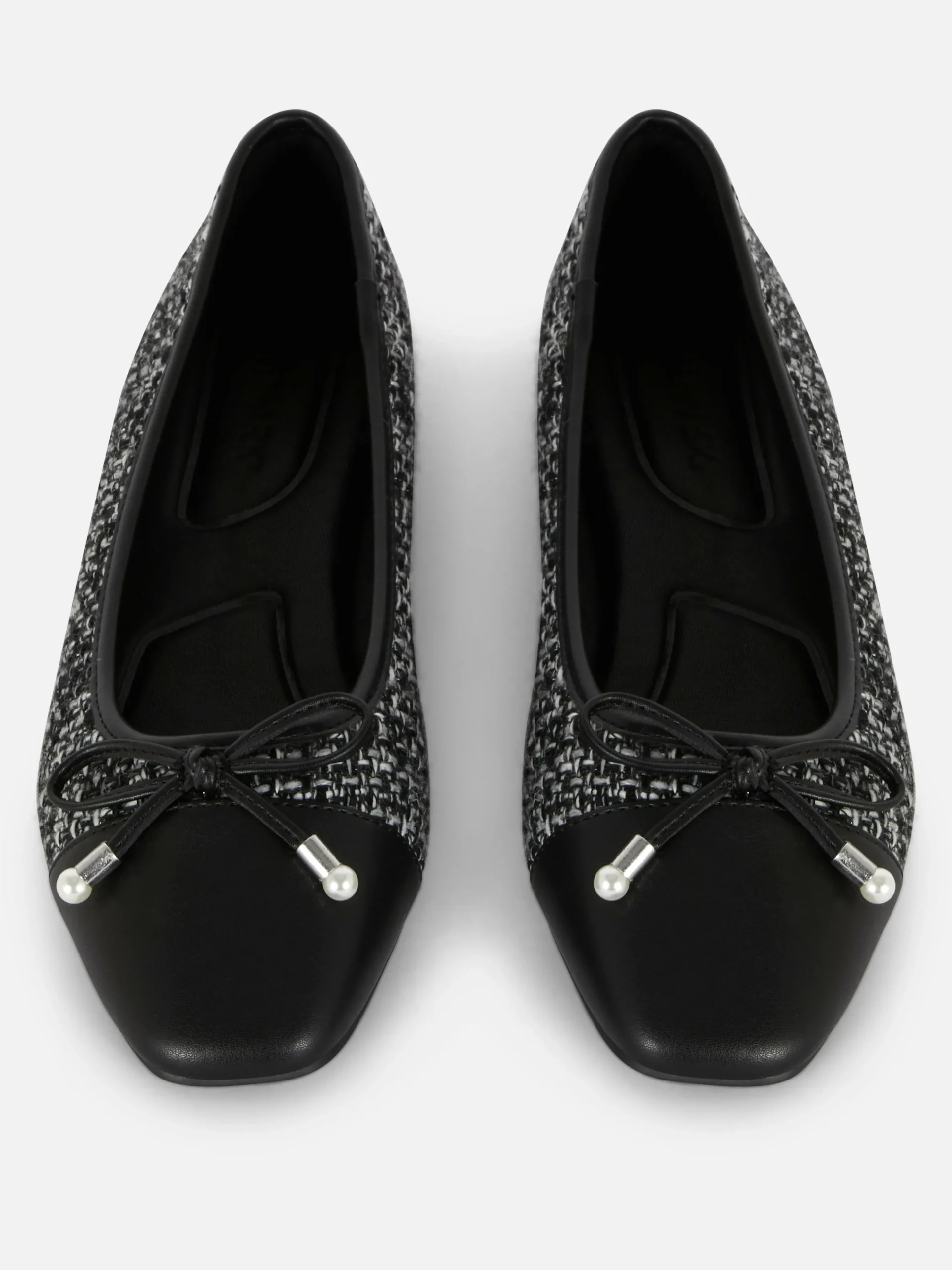 Boucle Contrast Toe Cap Ballet Flats