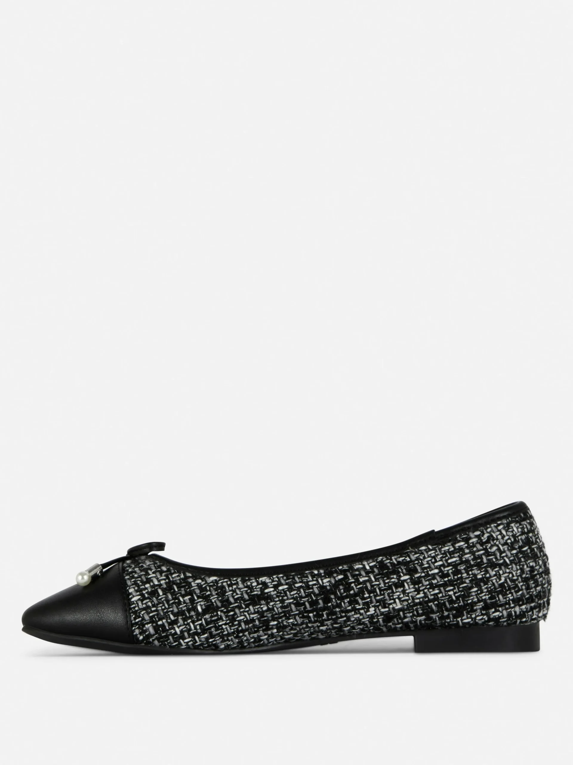 Boucle Contrast Toe Cap Ballet Flats