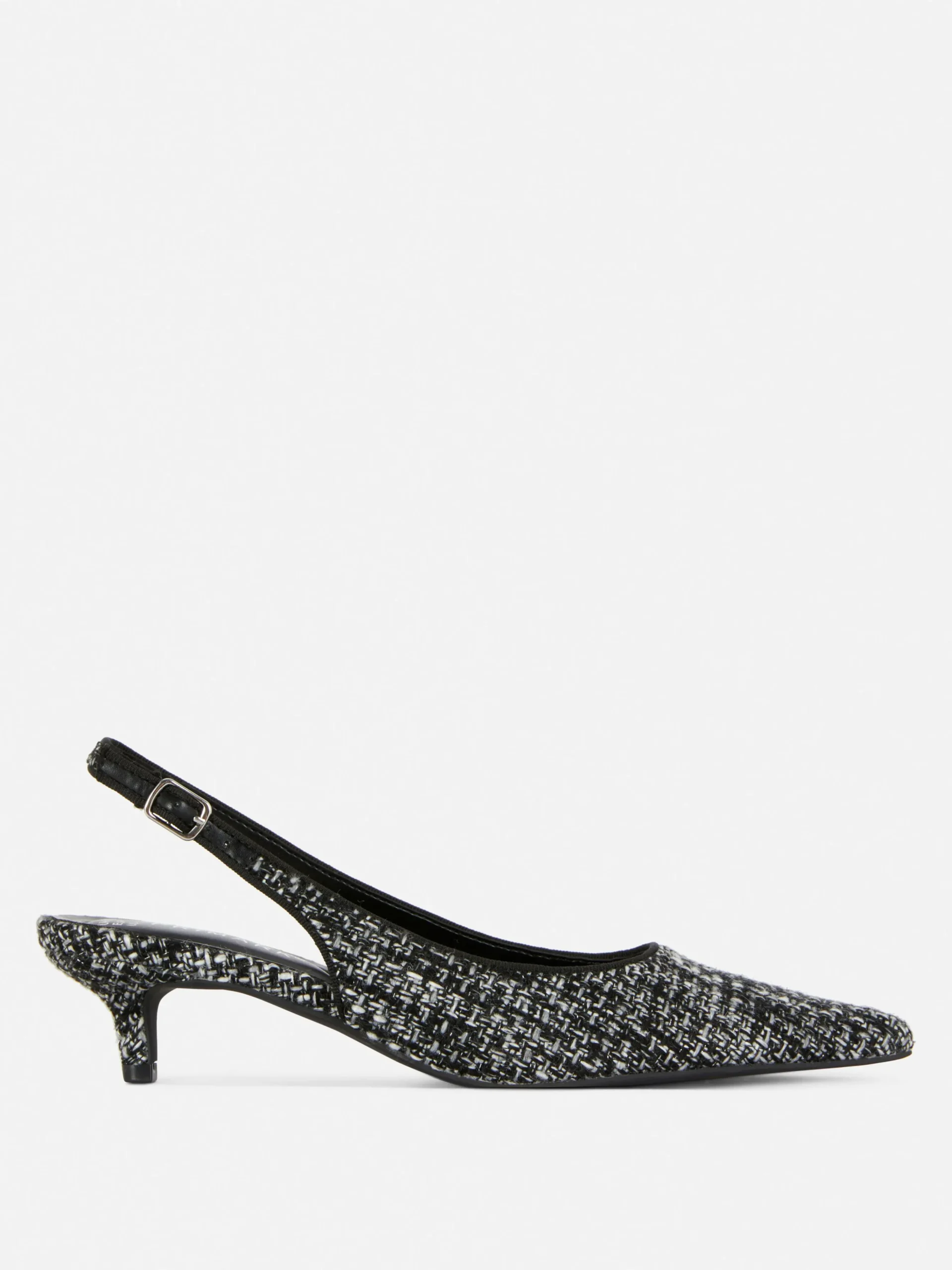 Boucle Slingback Kitten Heels