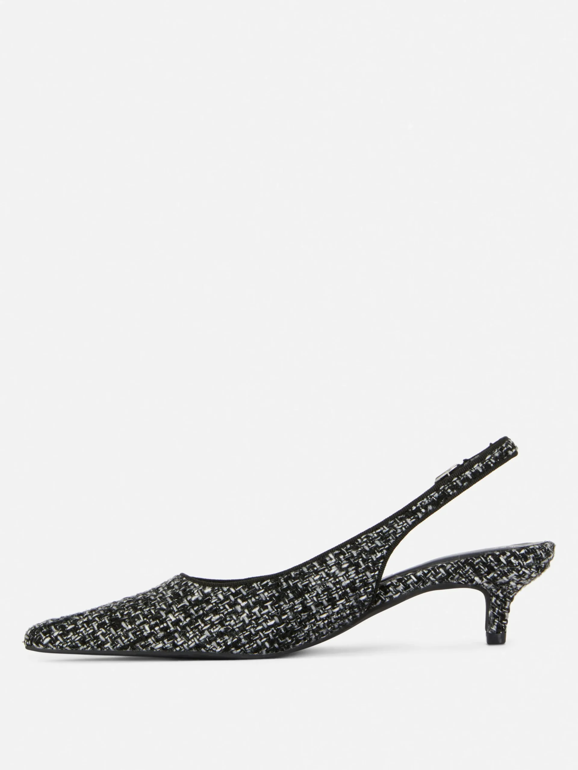 Boucle Slingback Kitten Heels