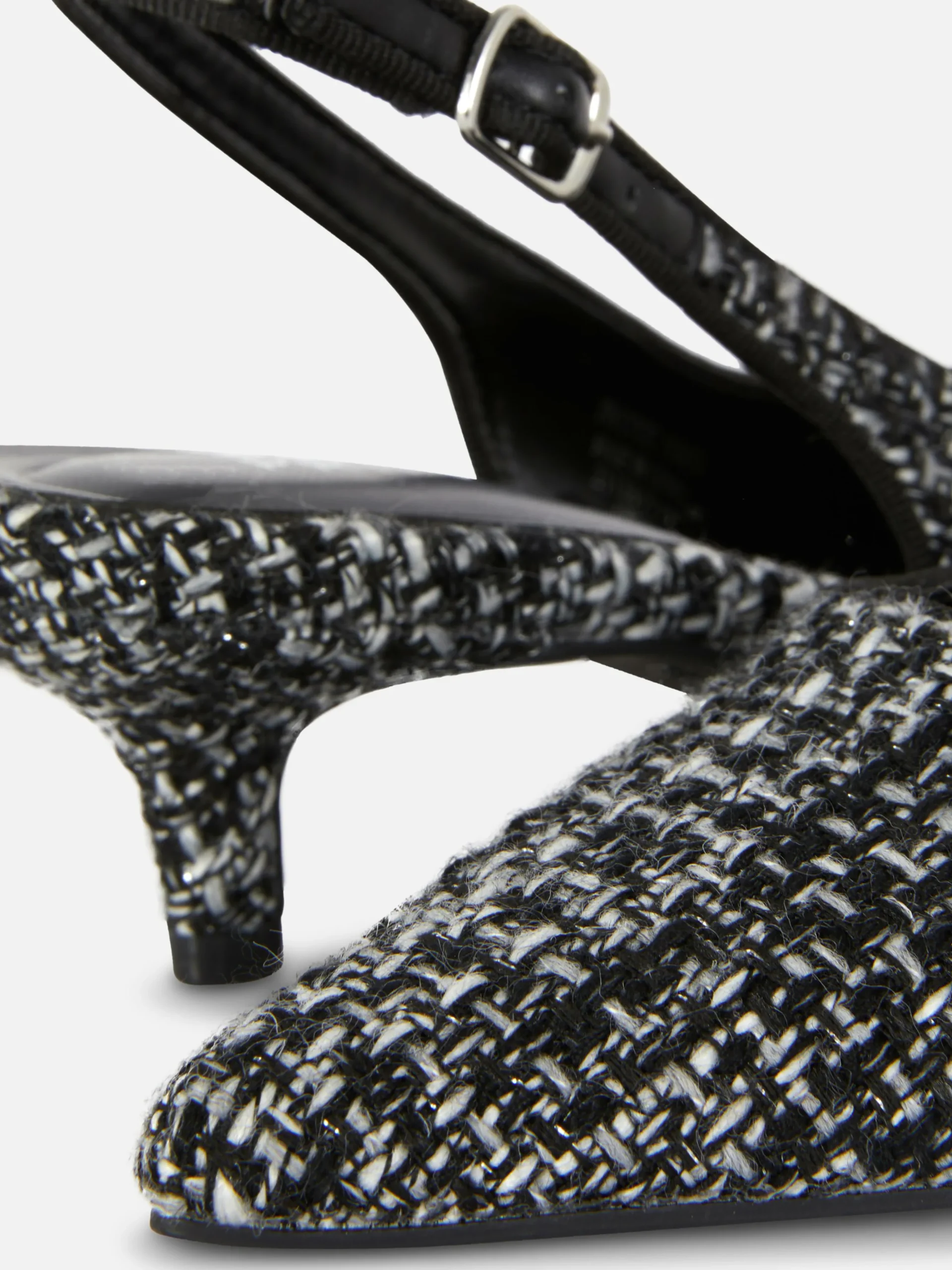Boucle Slingback Kitten Heels