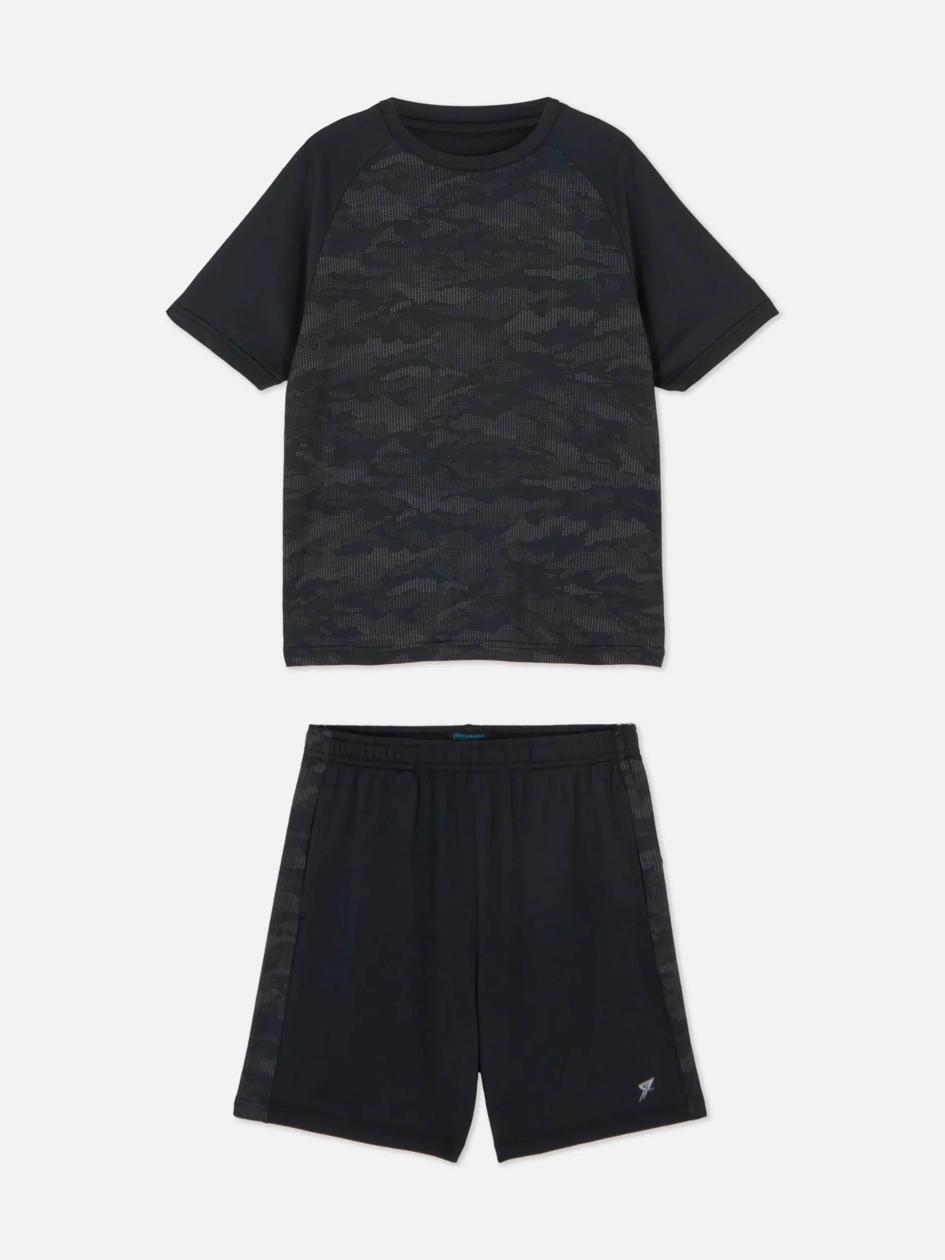 Camo Active T-Shirt And Shorts Set