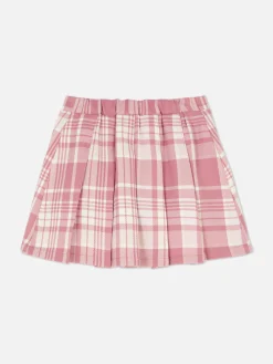 Check Pleated Skirt