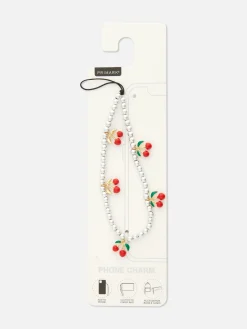 Cherry Beaded Phone Charm