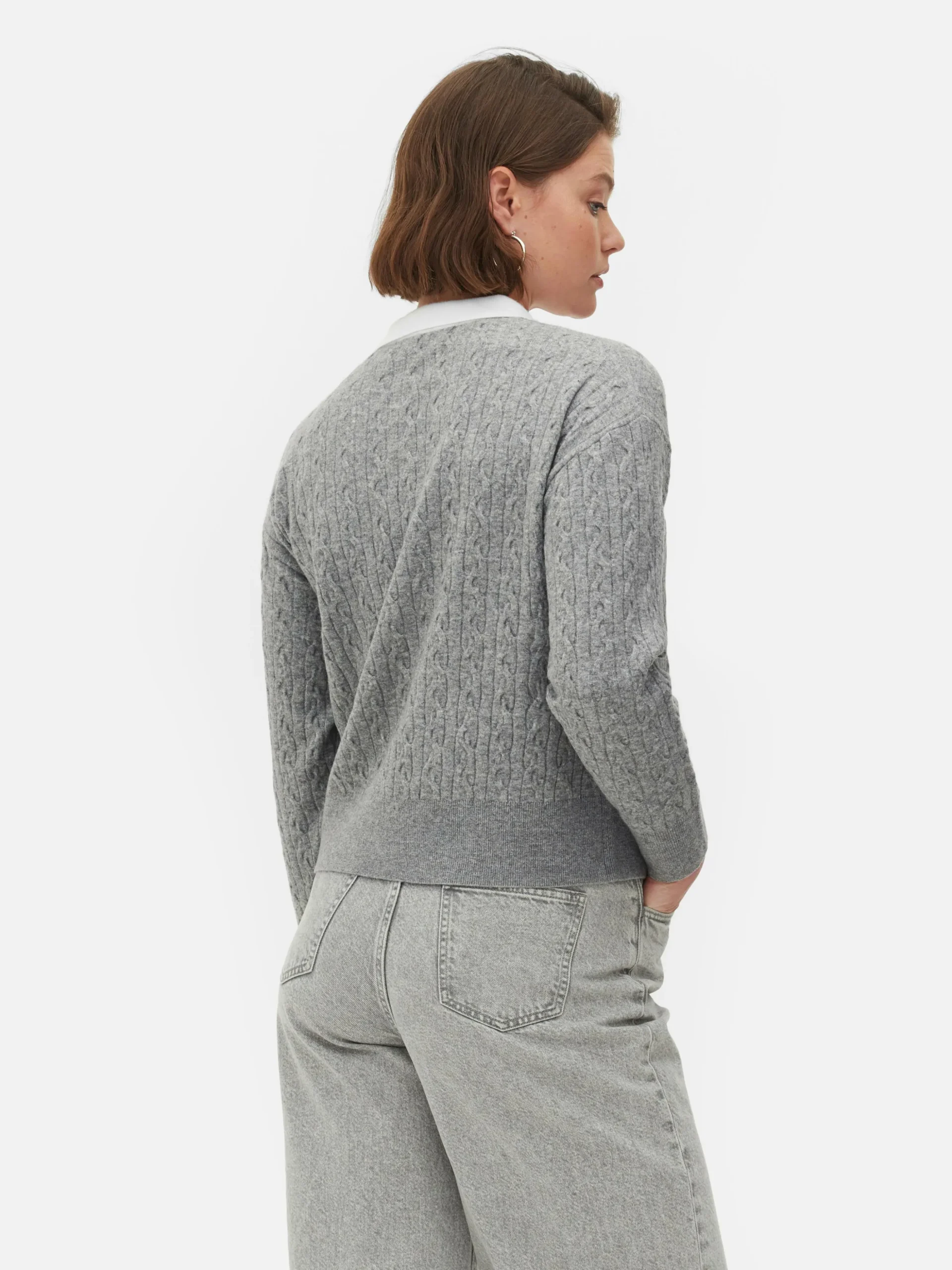 Collared Cable Knit Sweater