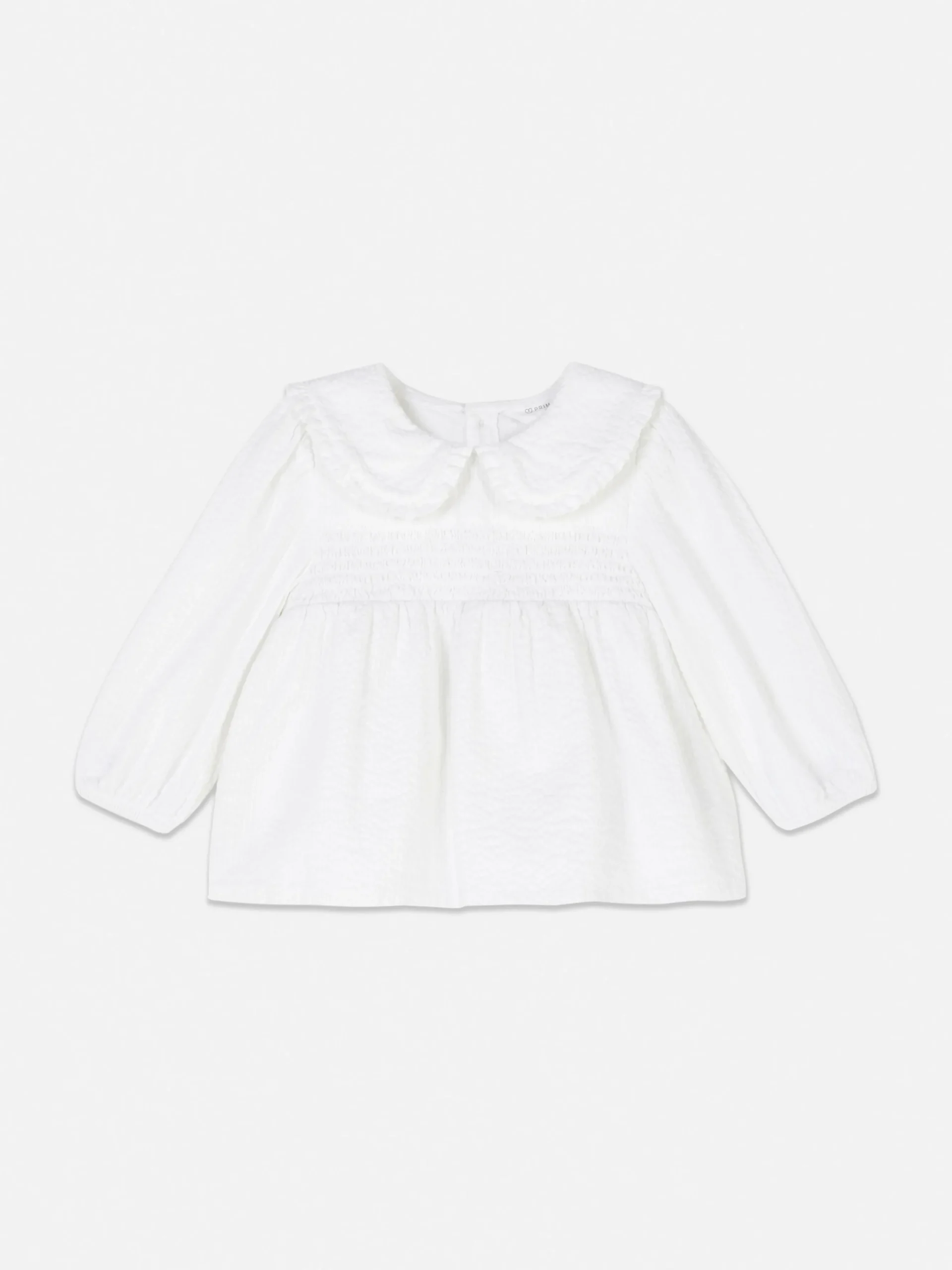 Collared Shirred Blouse