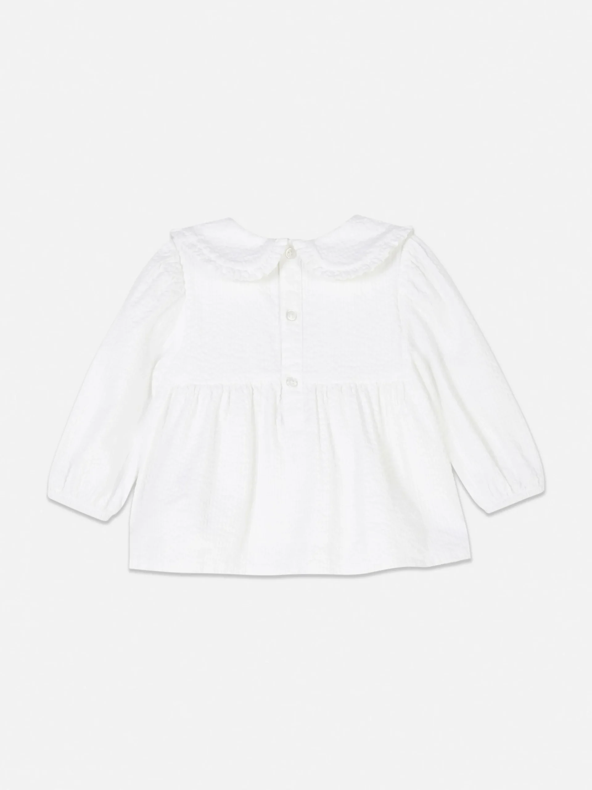 Collared Shirred Blouse
