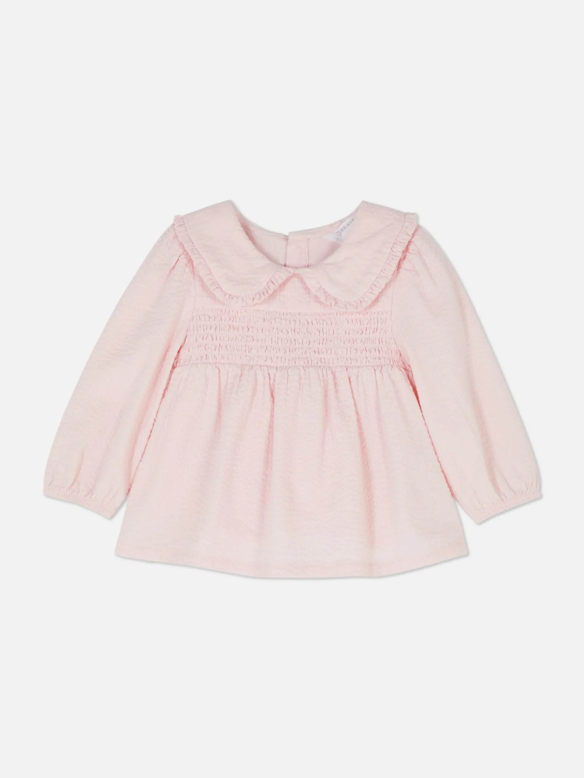 Collared Shirred Blouse
