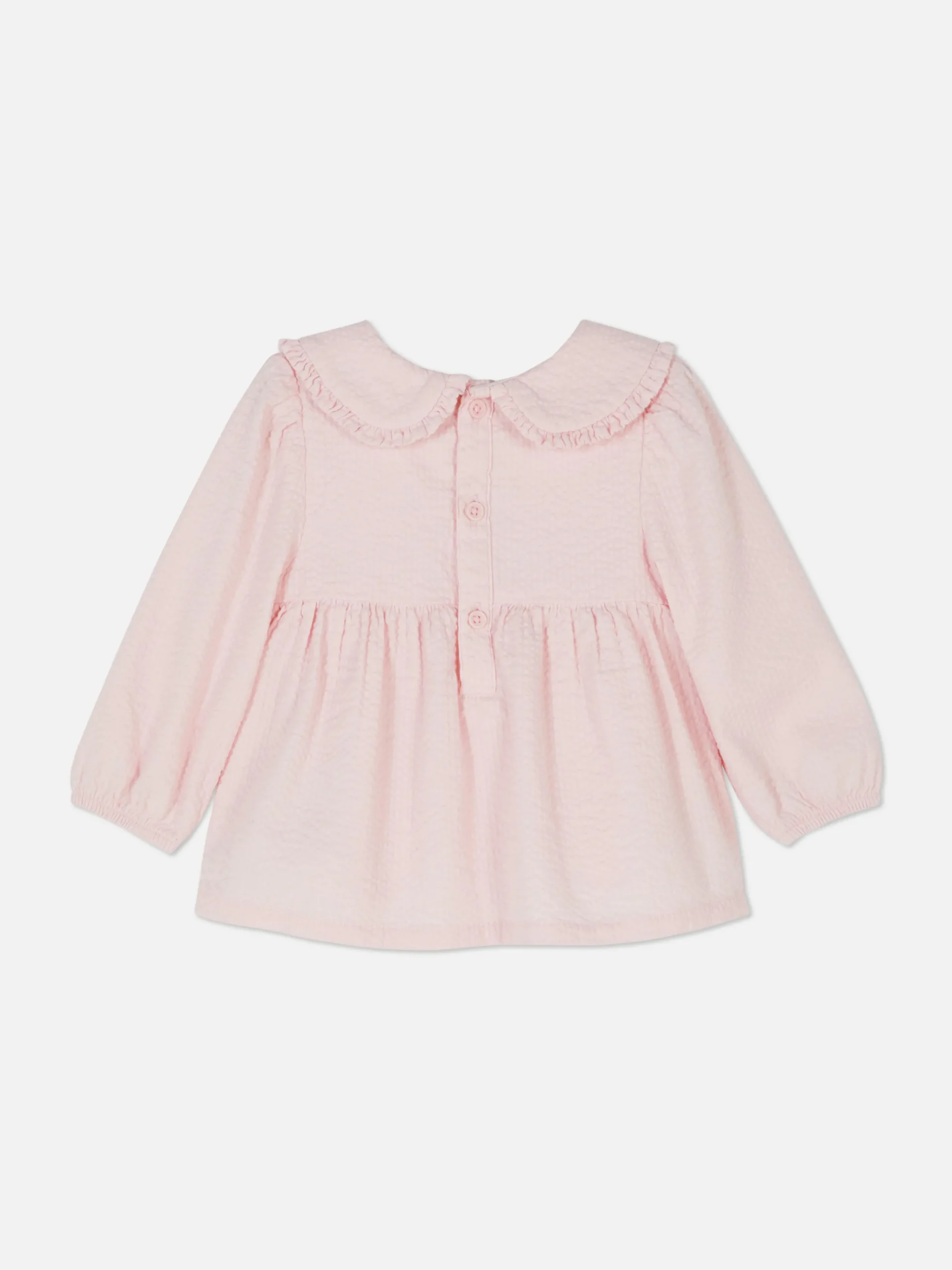 Collared Shirred Blouse
