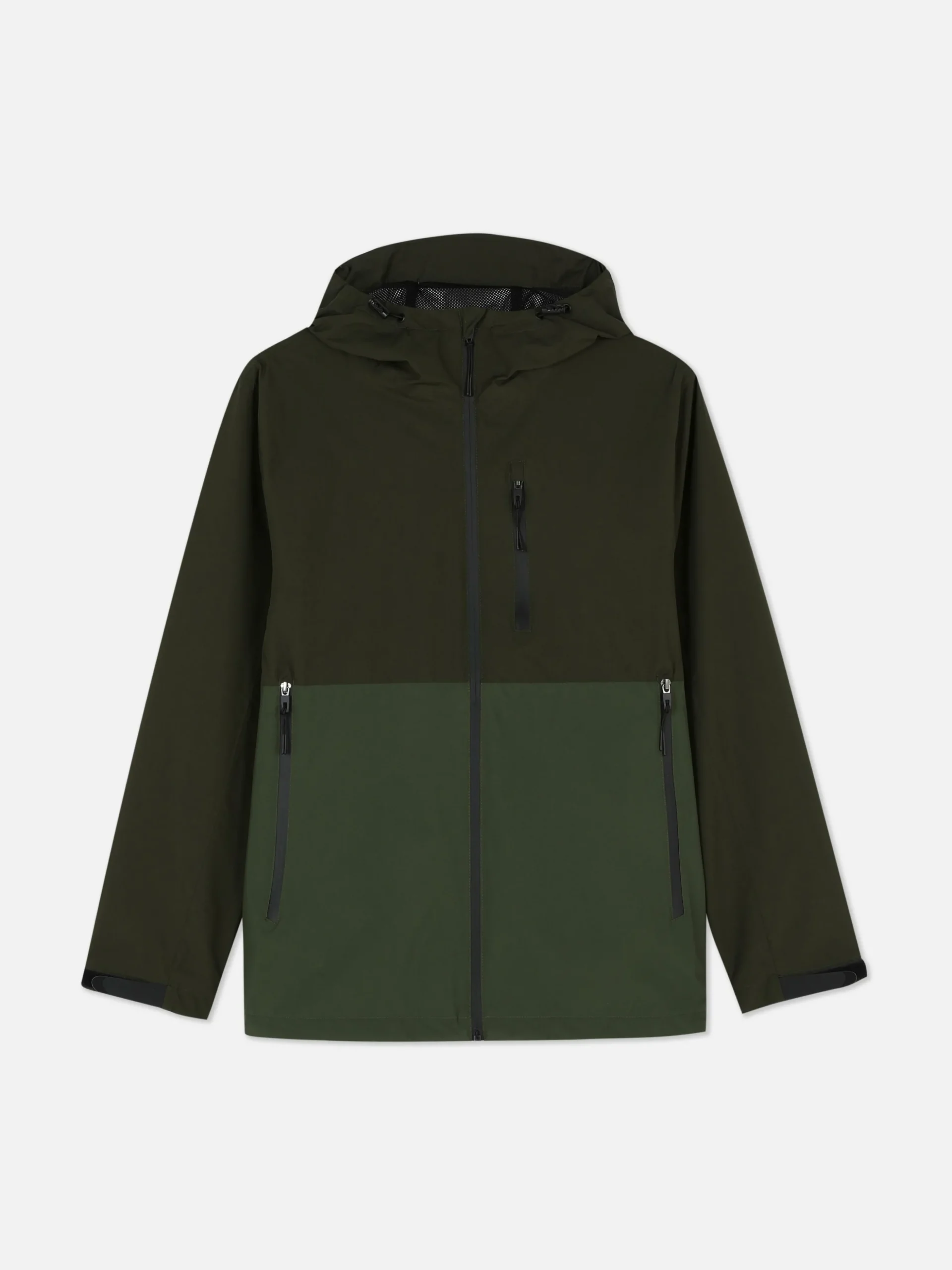 Color Block Multi Pocket Raincoat