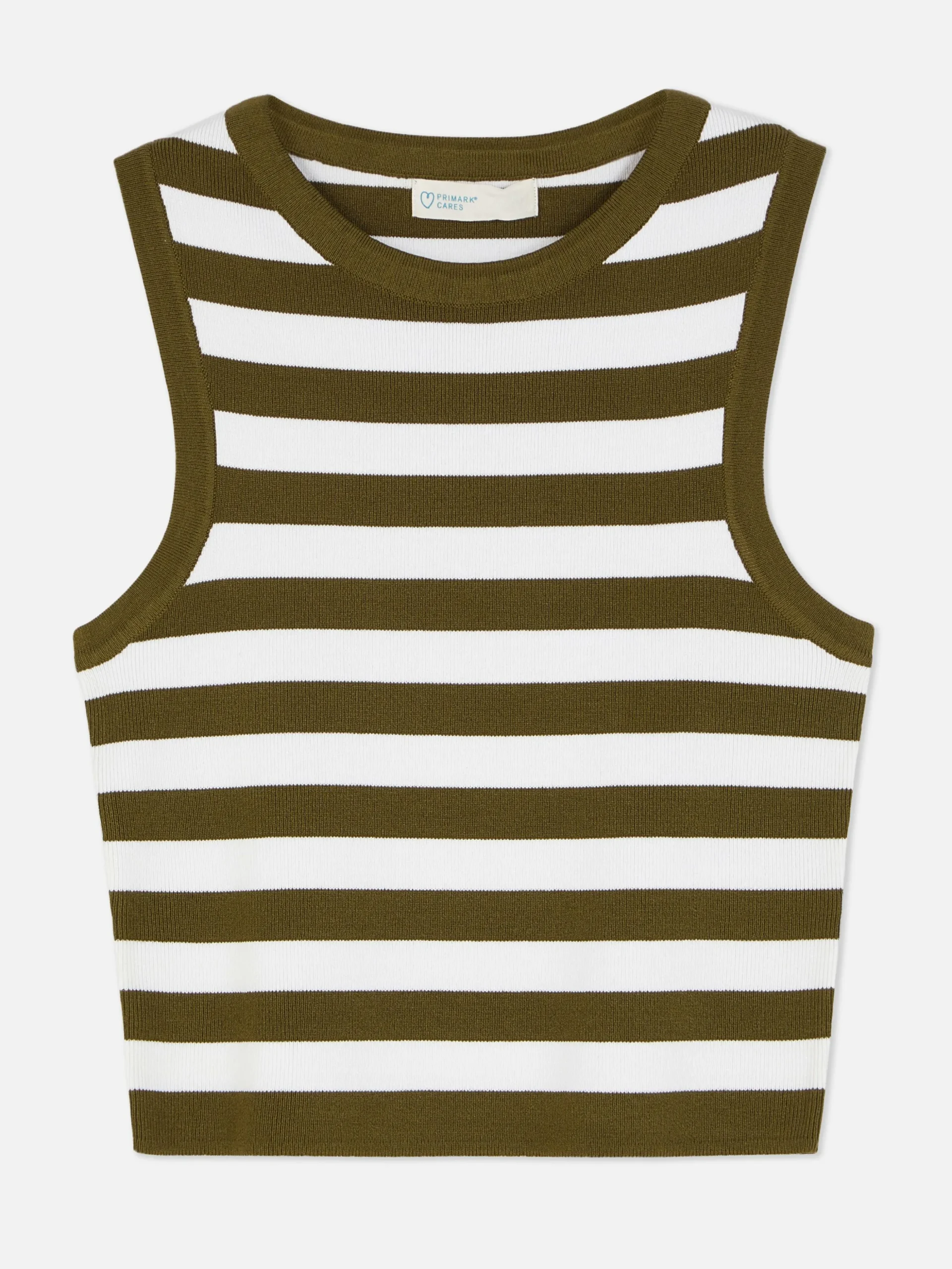 Crew Neck Ribbed Cropped Tank