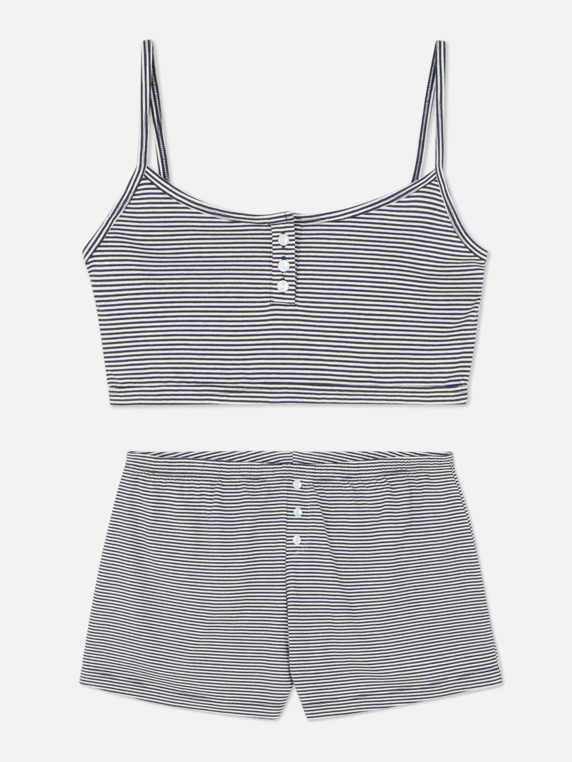 Cropped Cami And Shorts Pajama Set