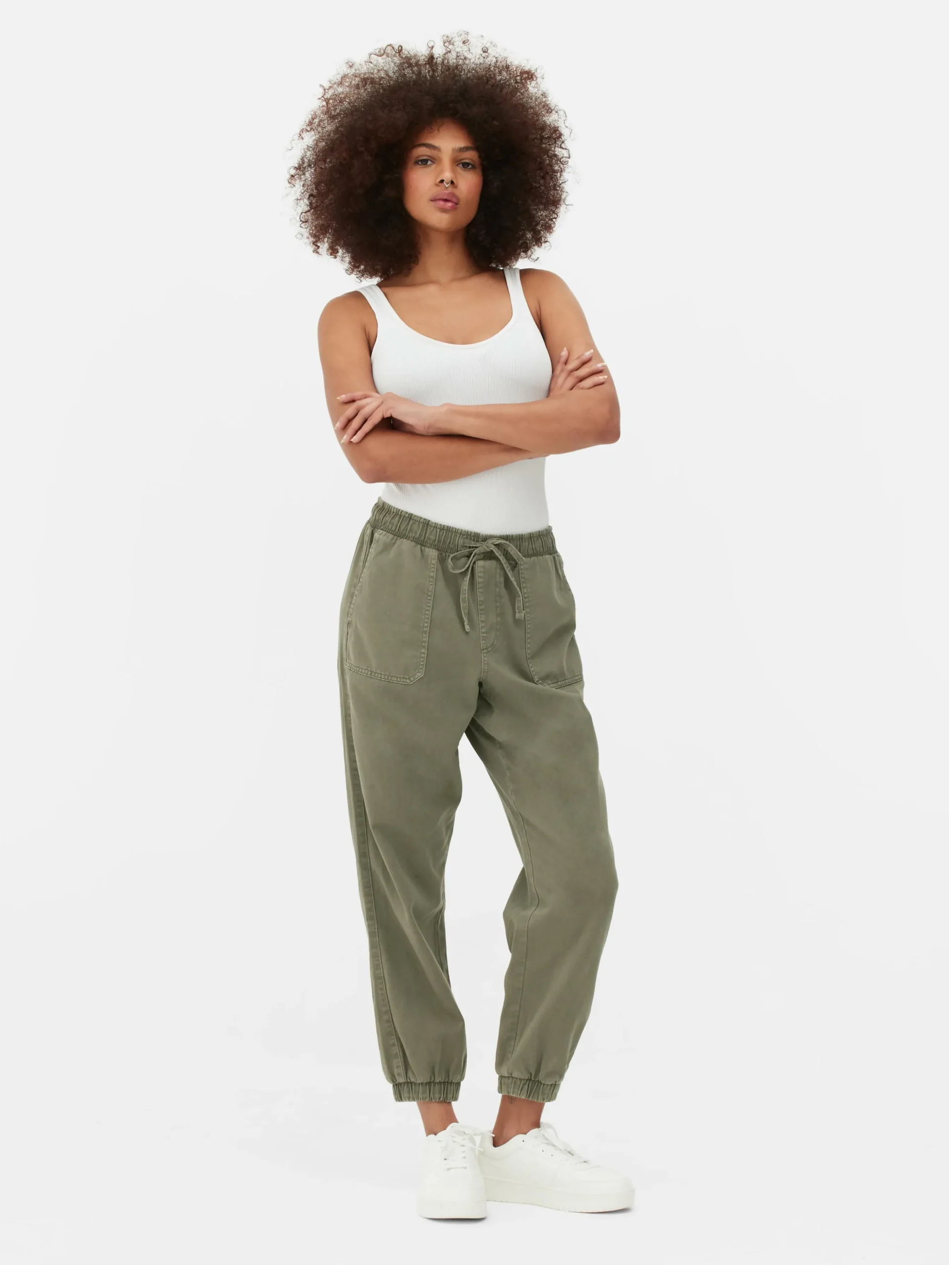Denim Drawstring Joggers