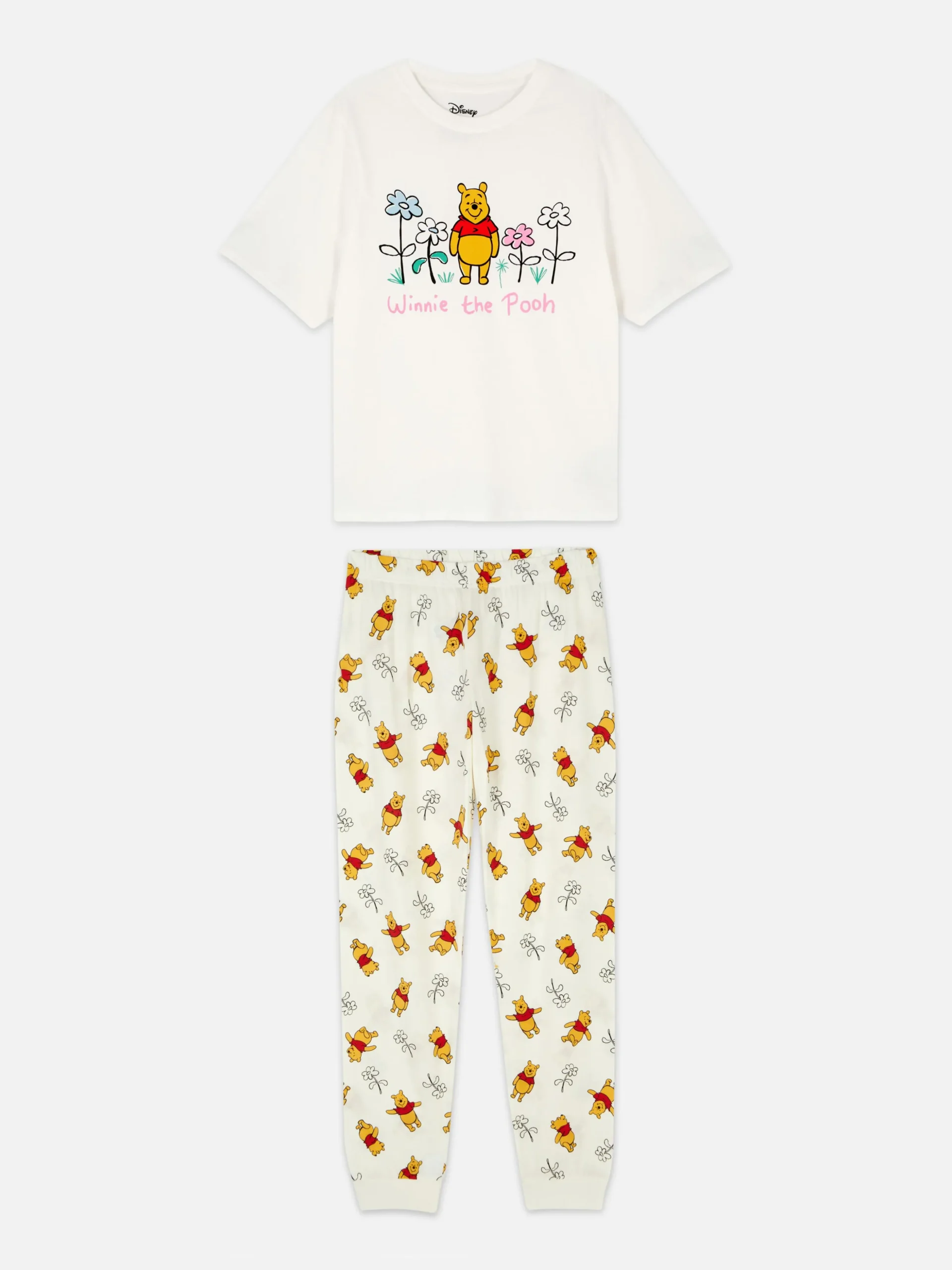 Disney Character Print Jersey Pajamas