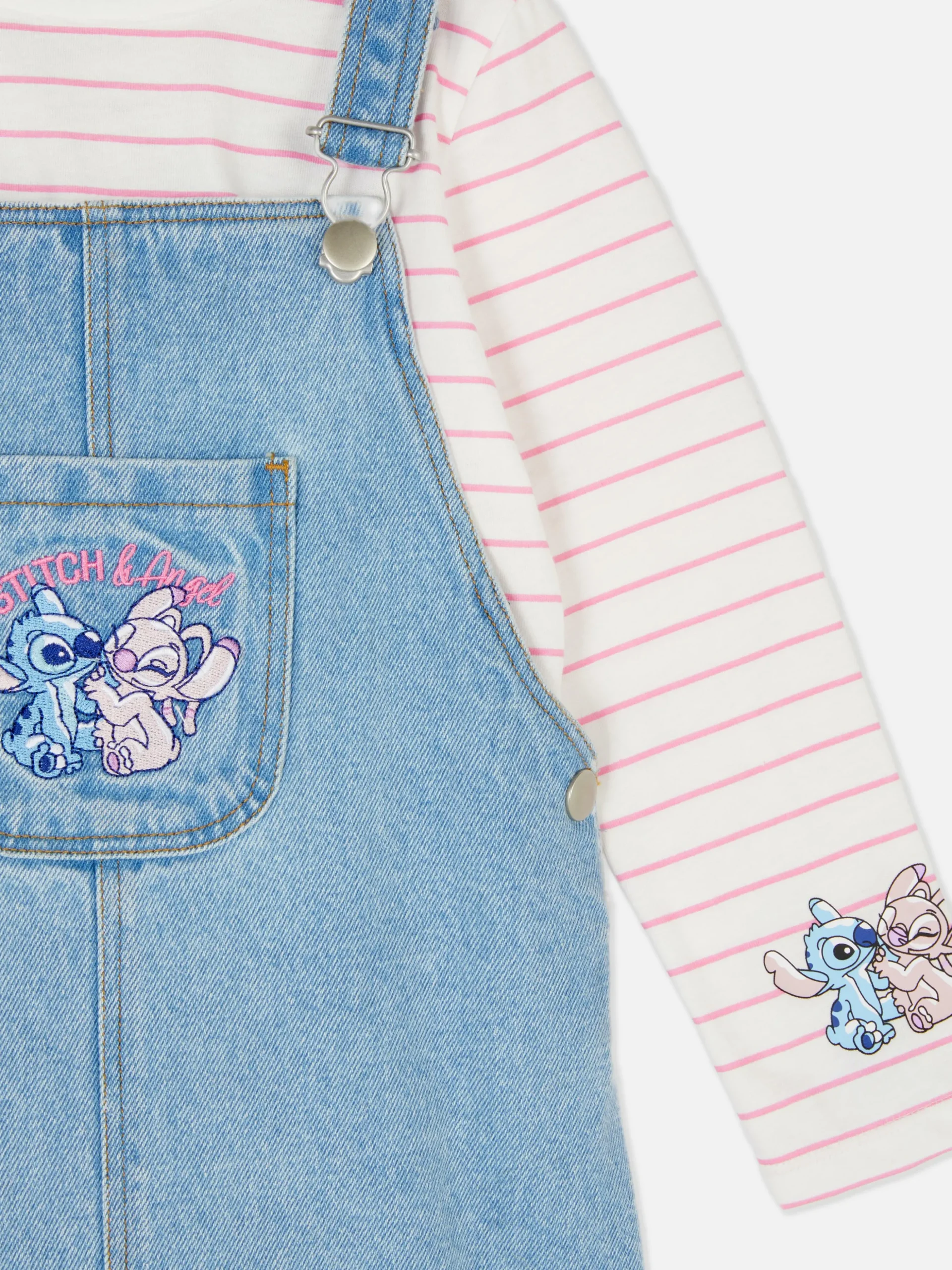 Disney’s Lilo And Stitch Denim Overall Dress Set