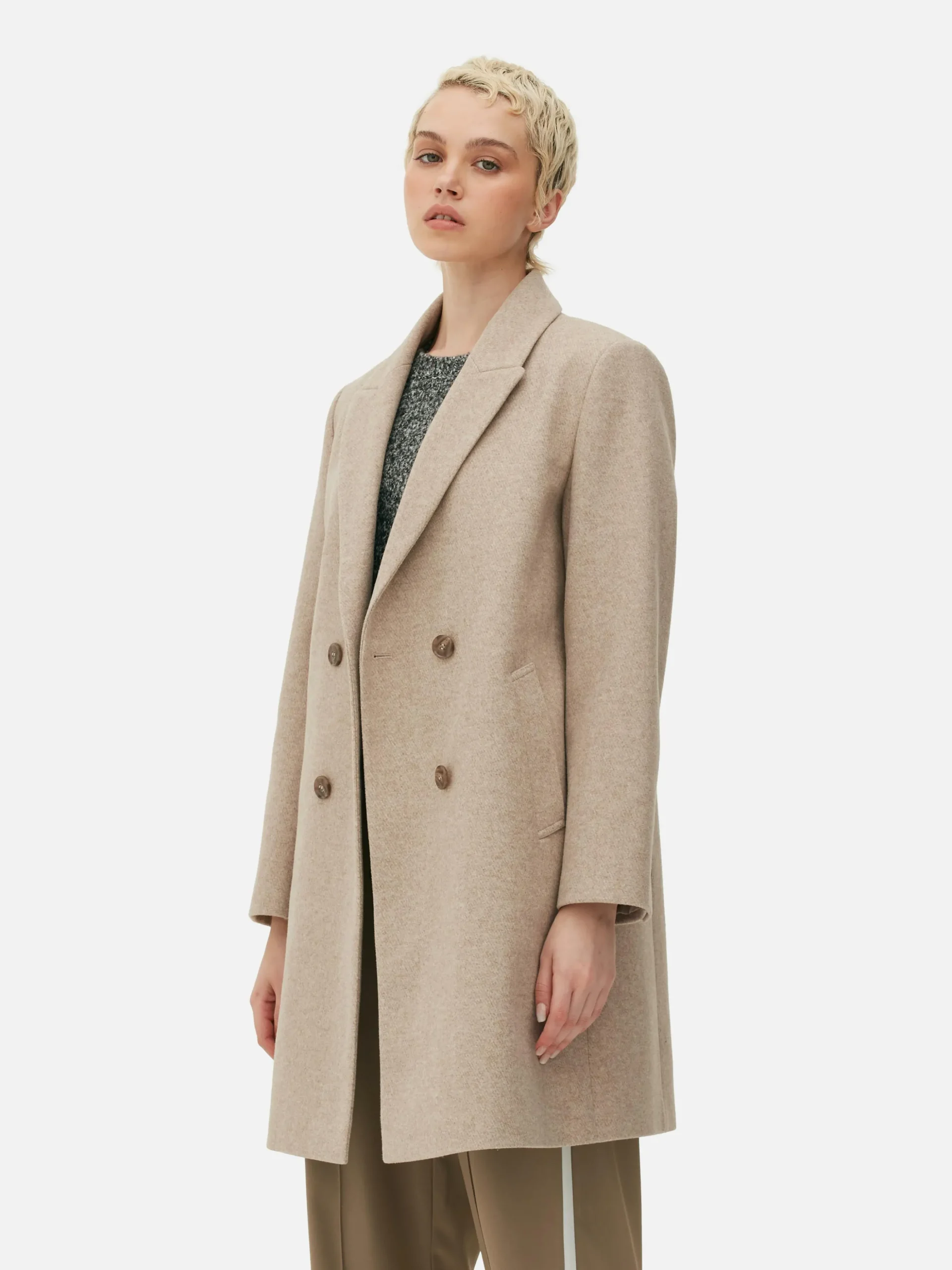 Double-Breasted Twill Coat