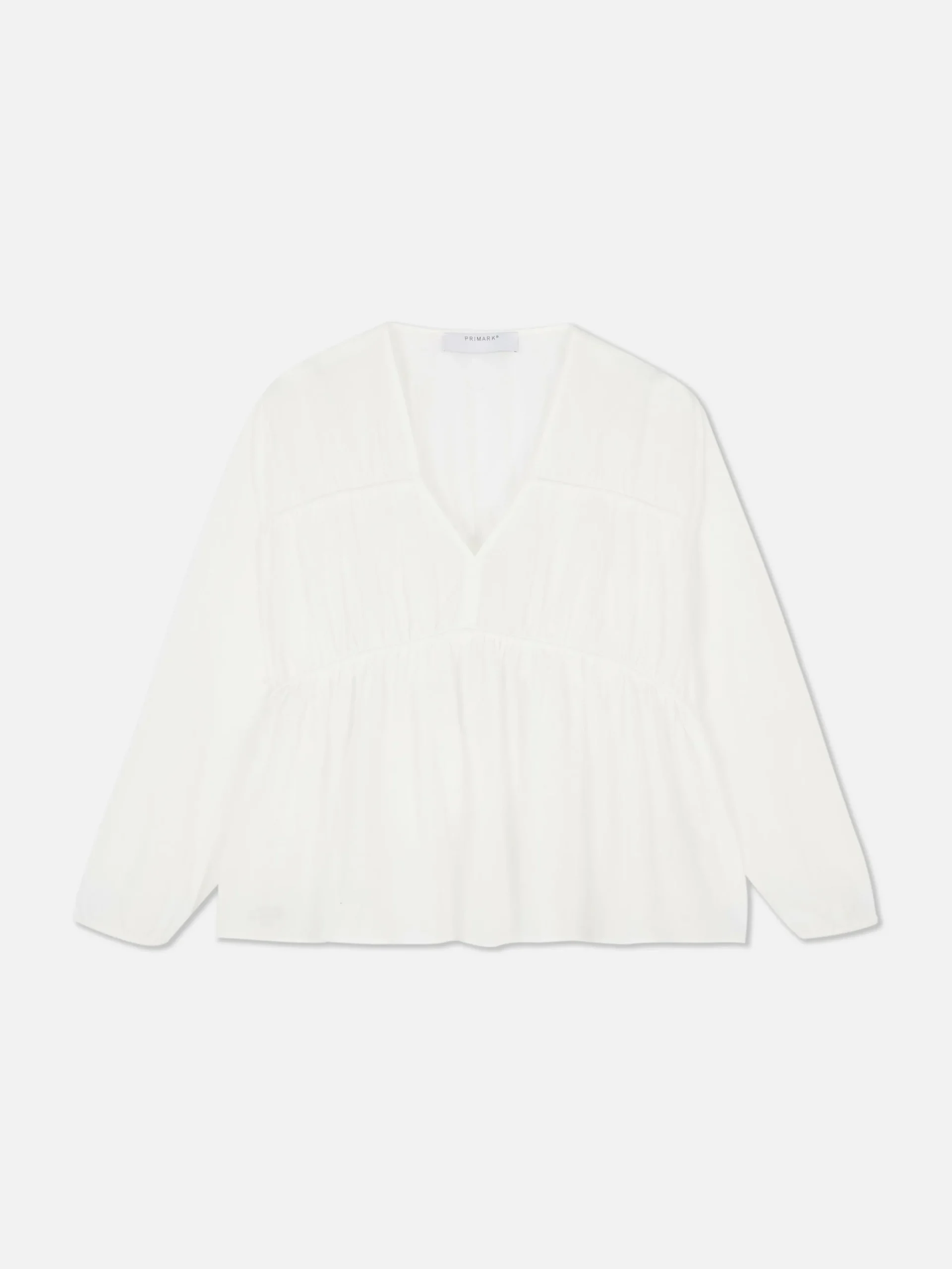 Draped Voile Smock Blouse