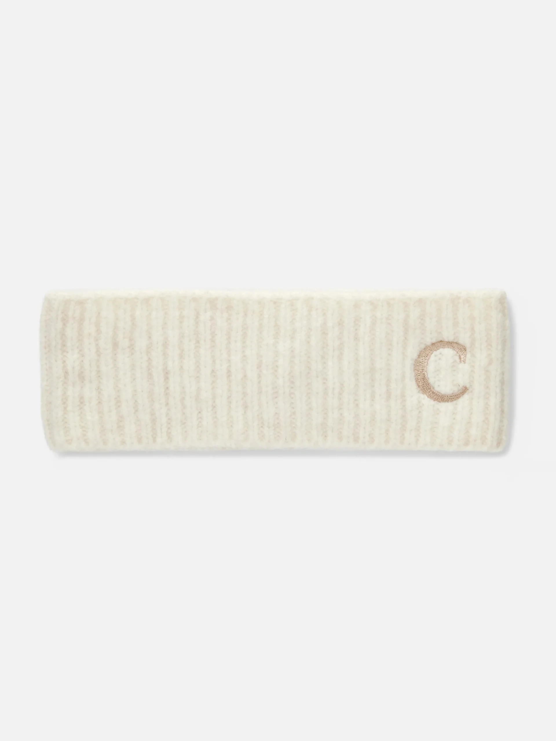 Embroidered Initial Knit Headband