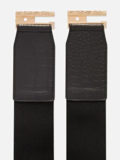 Faux Croc Stretch Belt