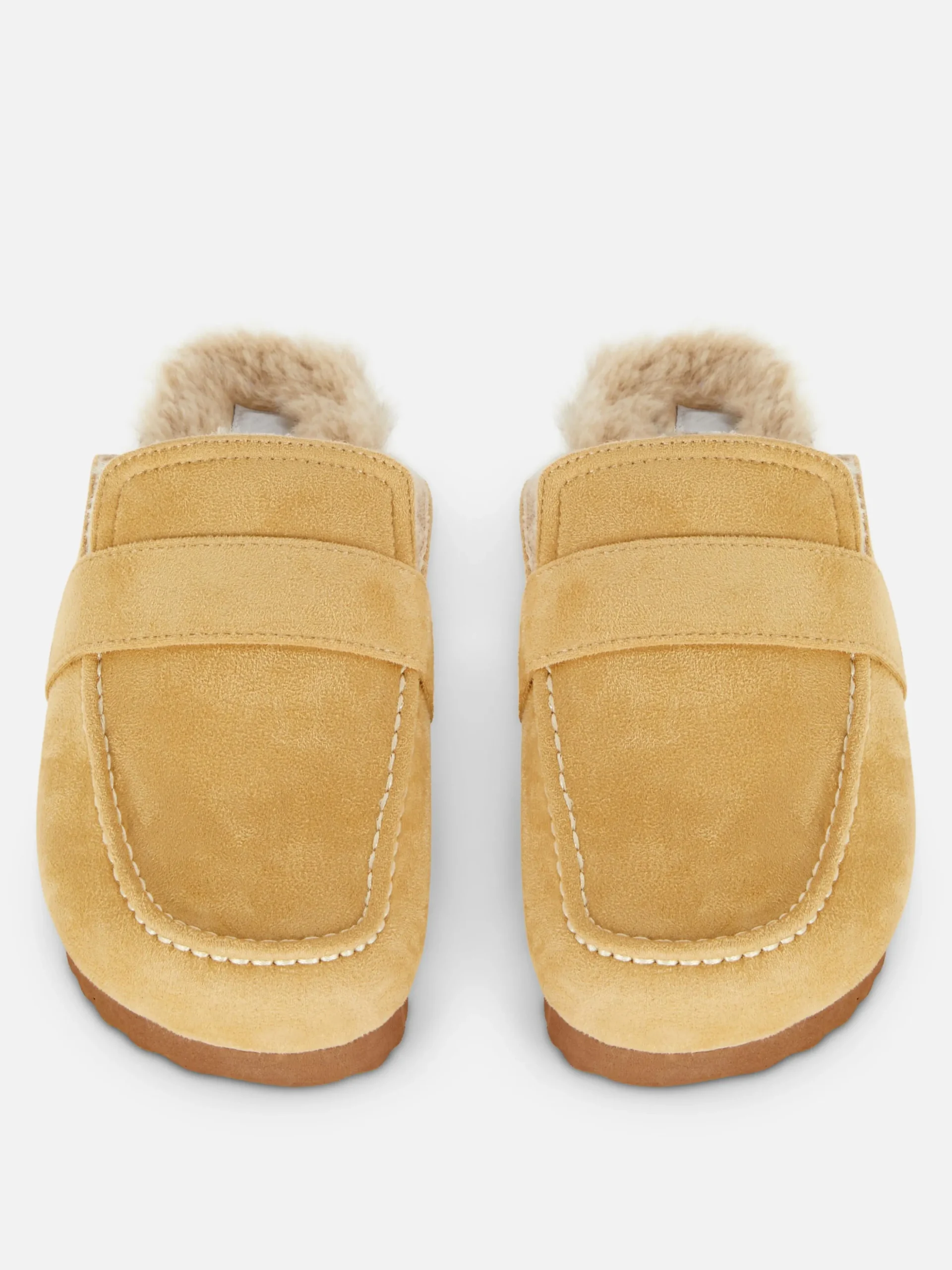 Faux Fur Lined Loafer Slippers
