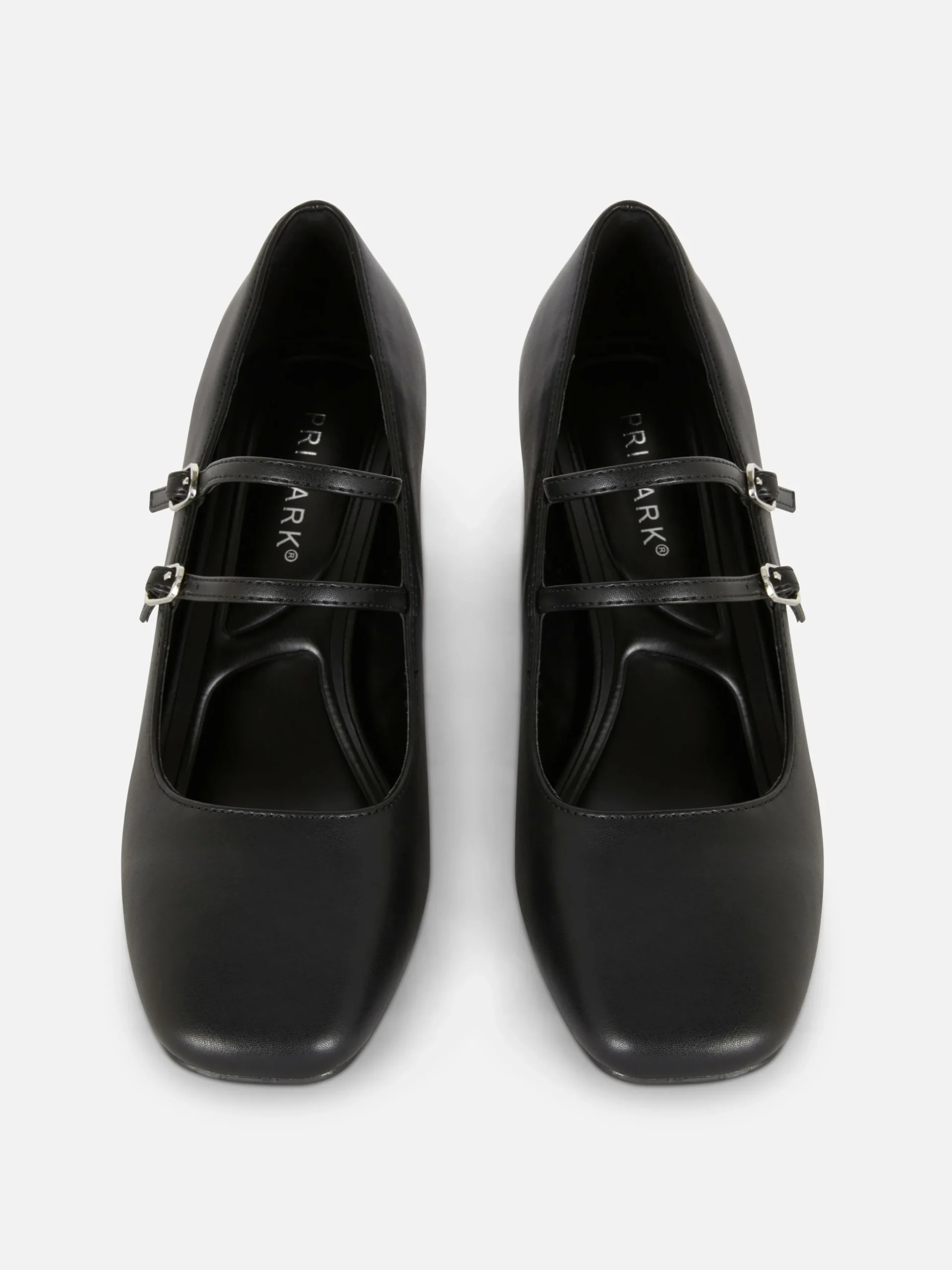 Faux Leather Heeled Mary Janes