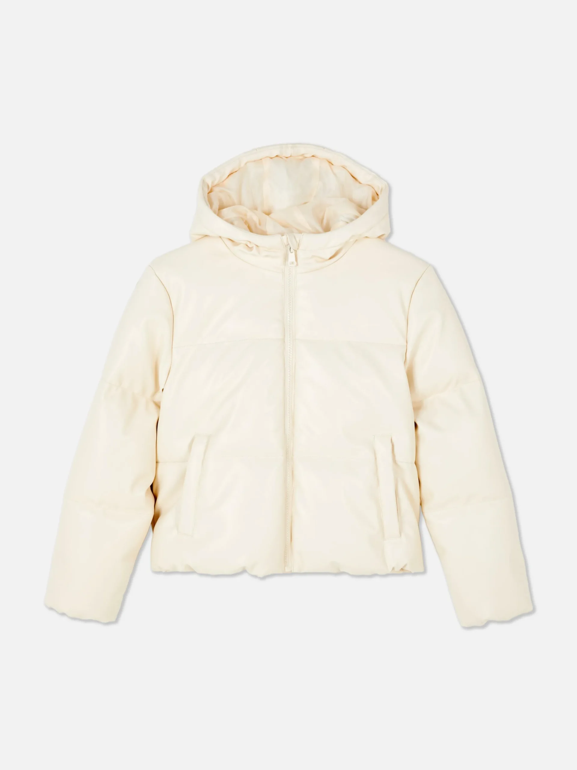 Faux Leather Puffer Jacket