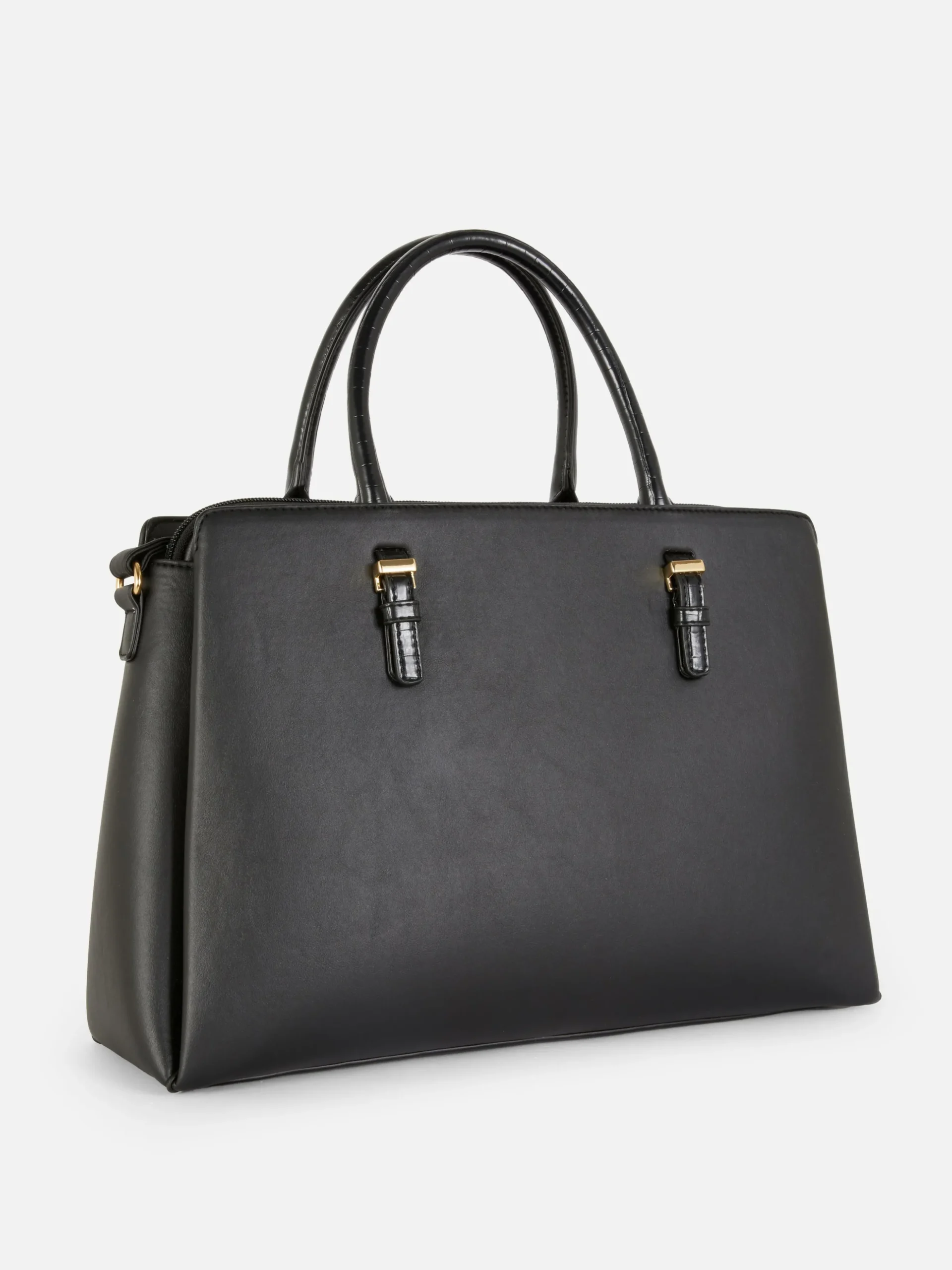 Faux Leather Removable Pouch Tote