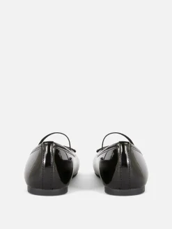 Faux Patent Ballerinas