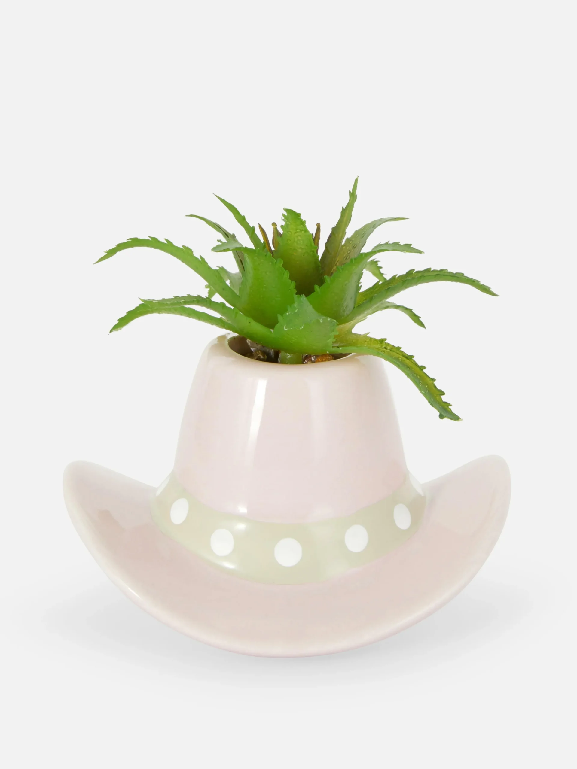 Faux Plant In Cowboy Hat Pot