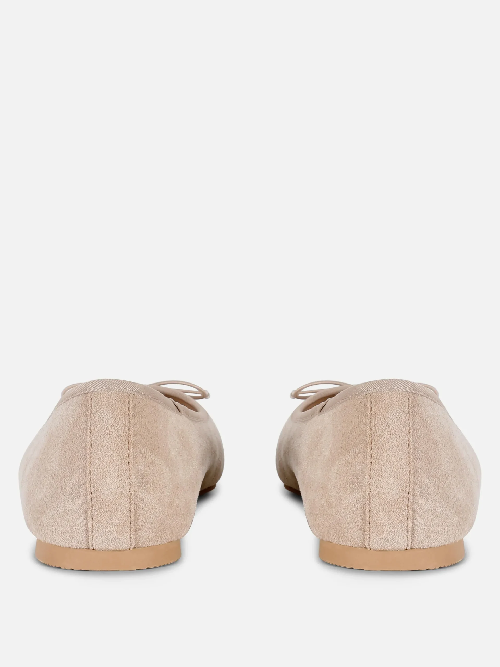 Faux Suede Bow Ballerinas