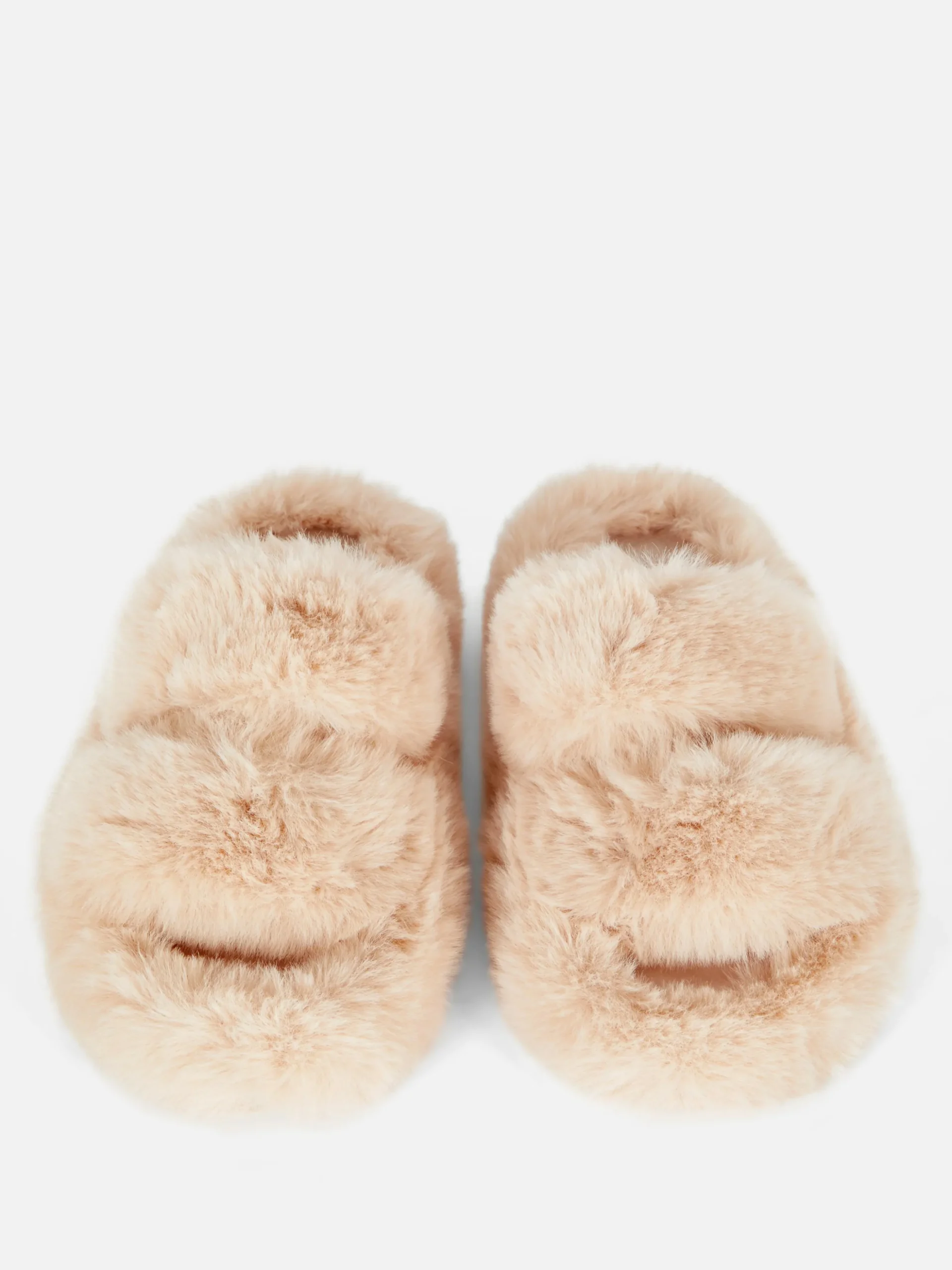 Fluffy Double Strap Slippers
