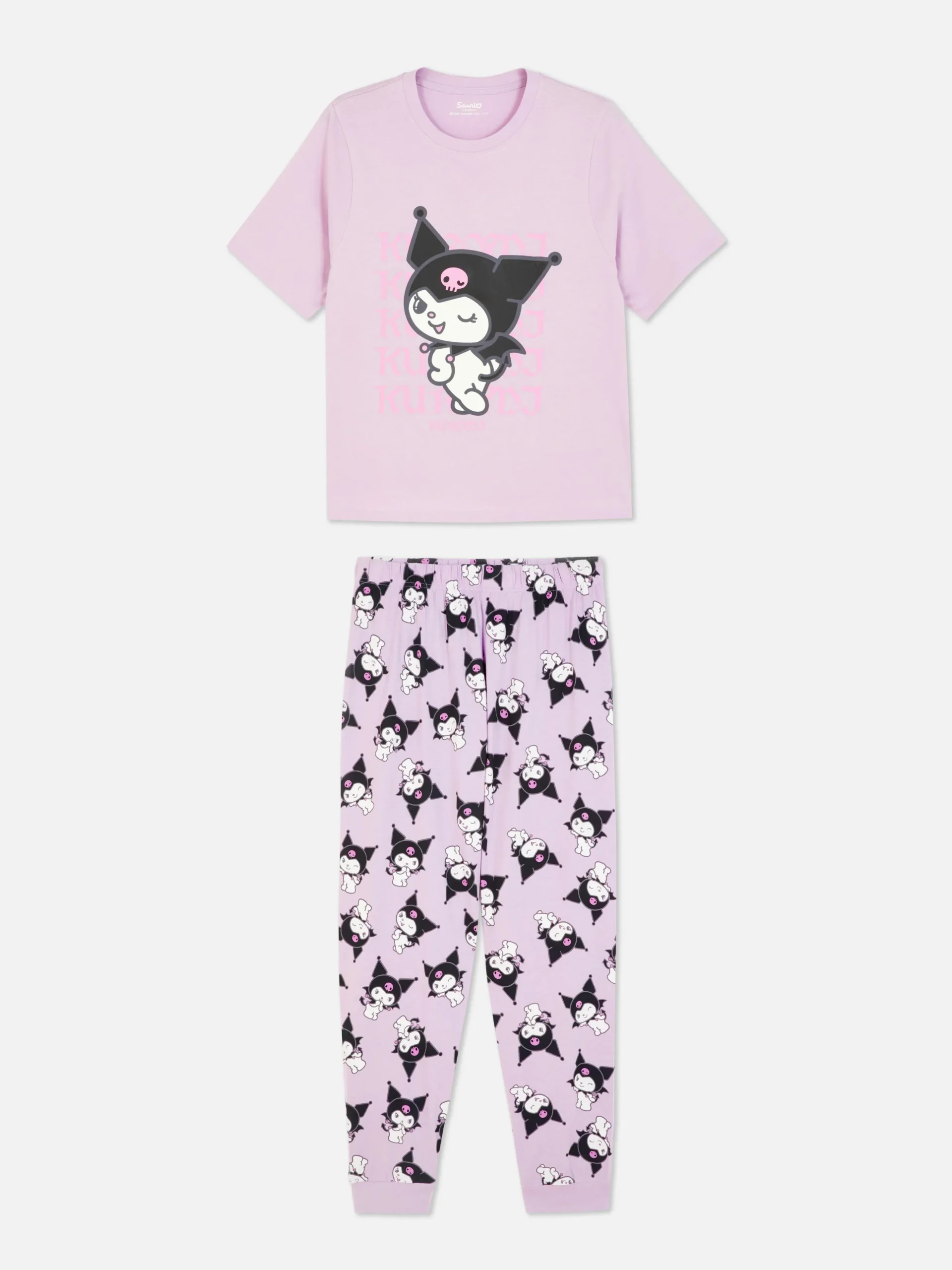 Hello Kitty Kuromi Jersey Pajama Set