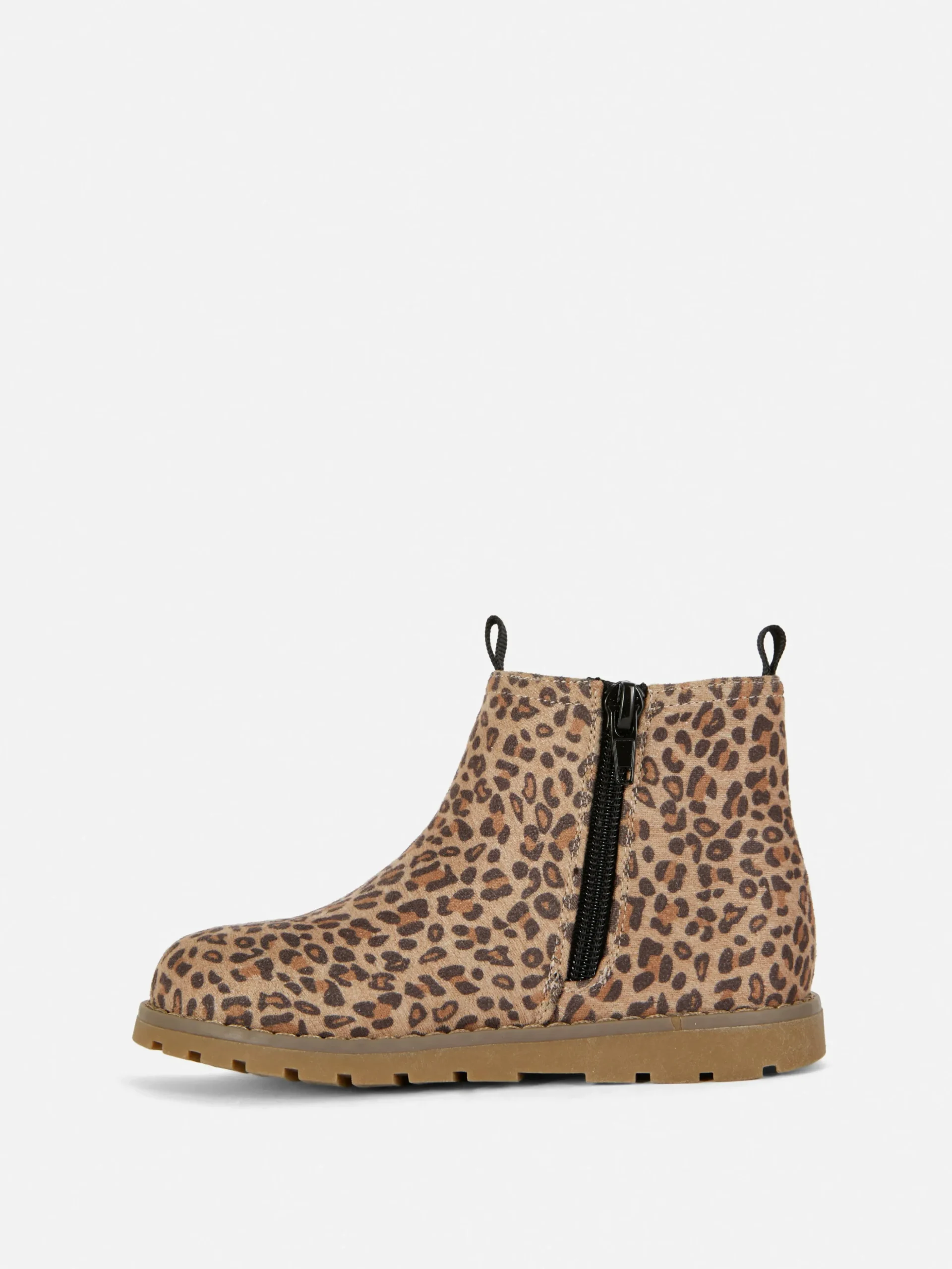 Leopard Zip Ankle Boots