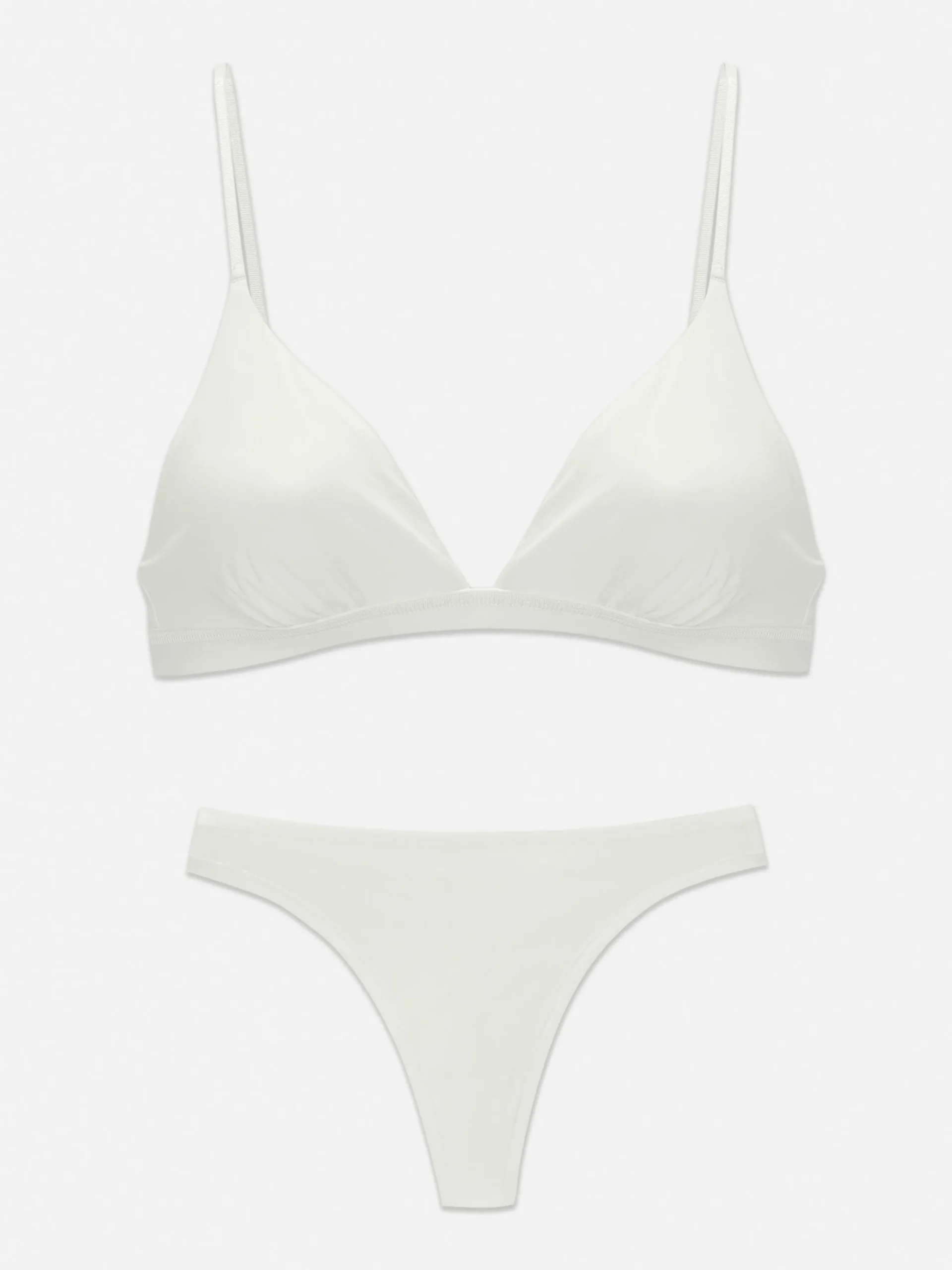 Microfiber Triangle Bra And Thong Set