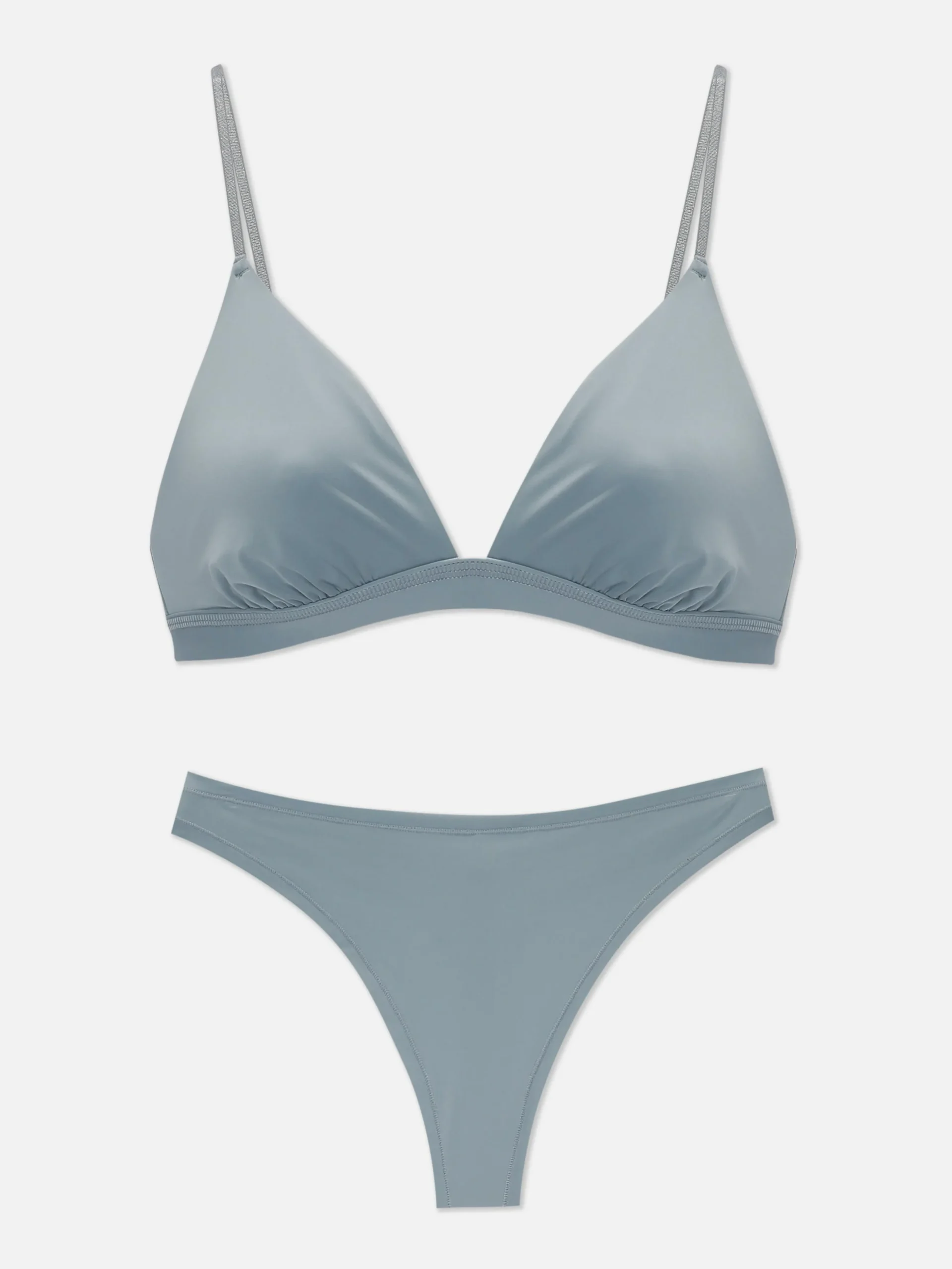 Microfiber Triangle Bra And Thong Set