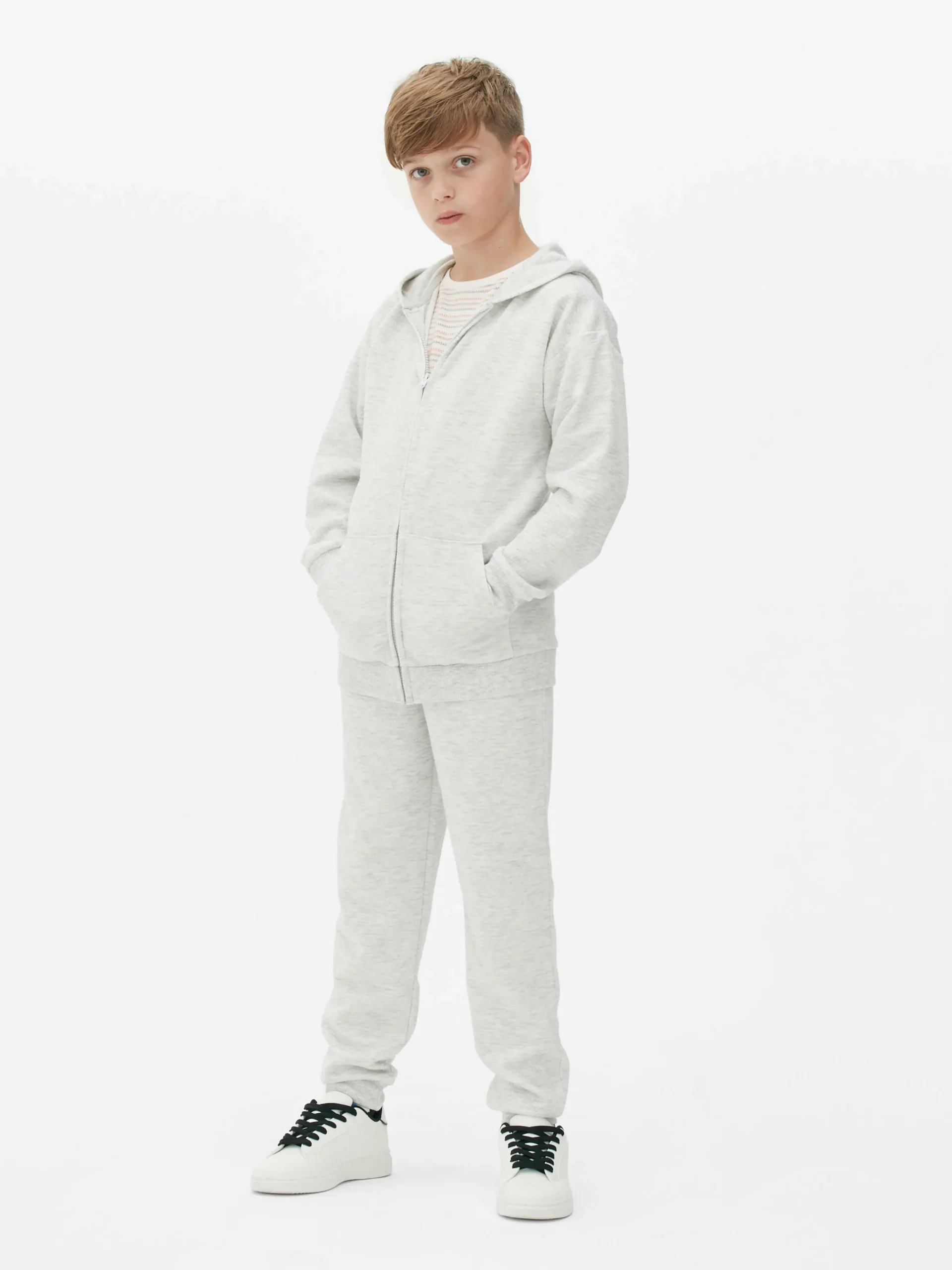 Older Boy Textured Zip Hoodie
