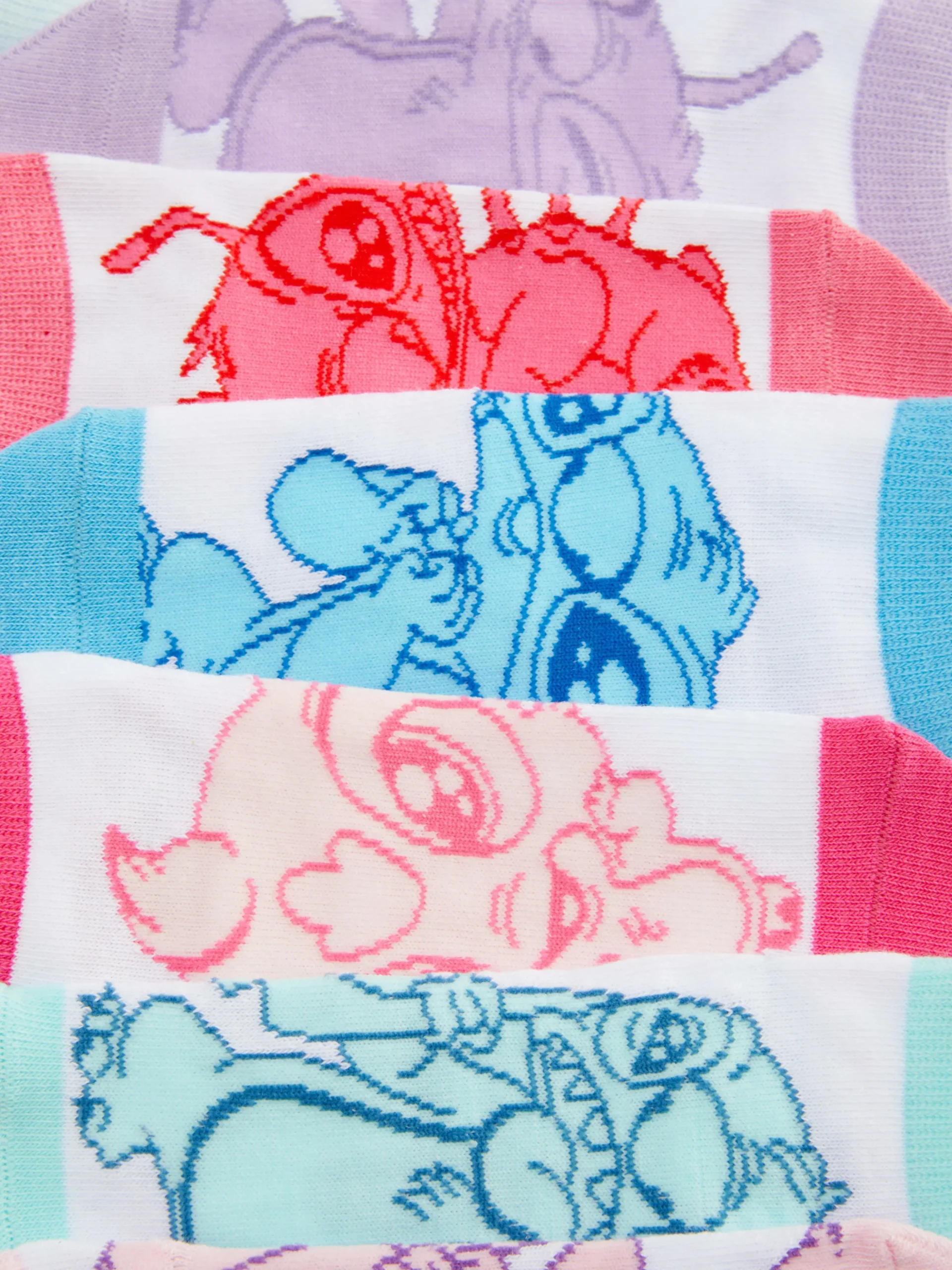 7-Pack Disney’s Stitch And Angel Sneaker Socks