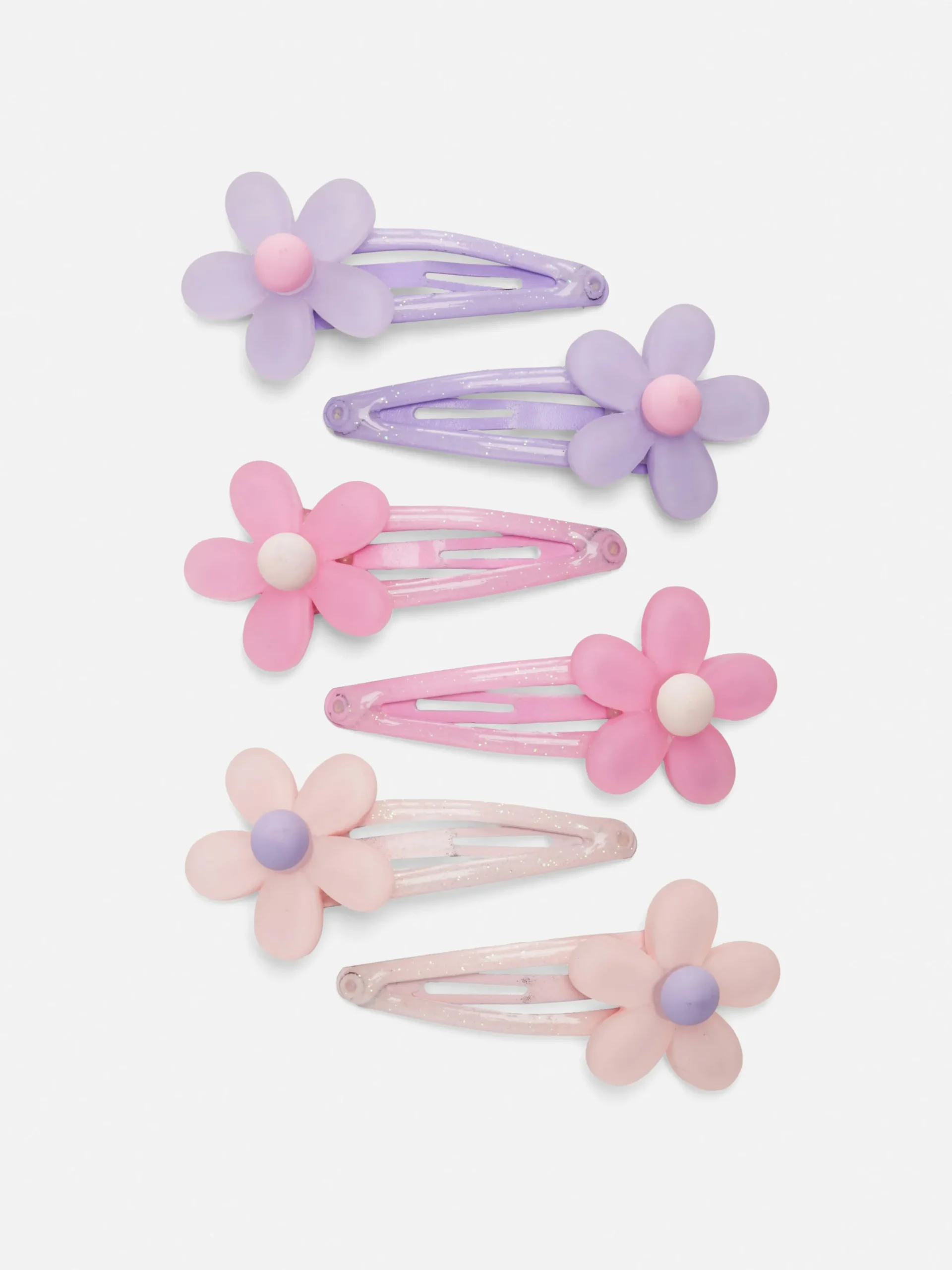 6-Pack Flower Snap Hair Clips