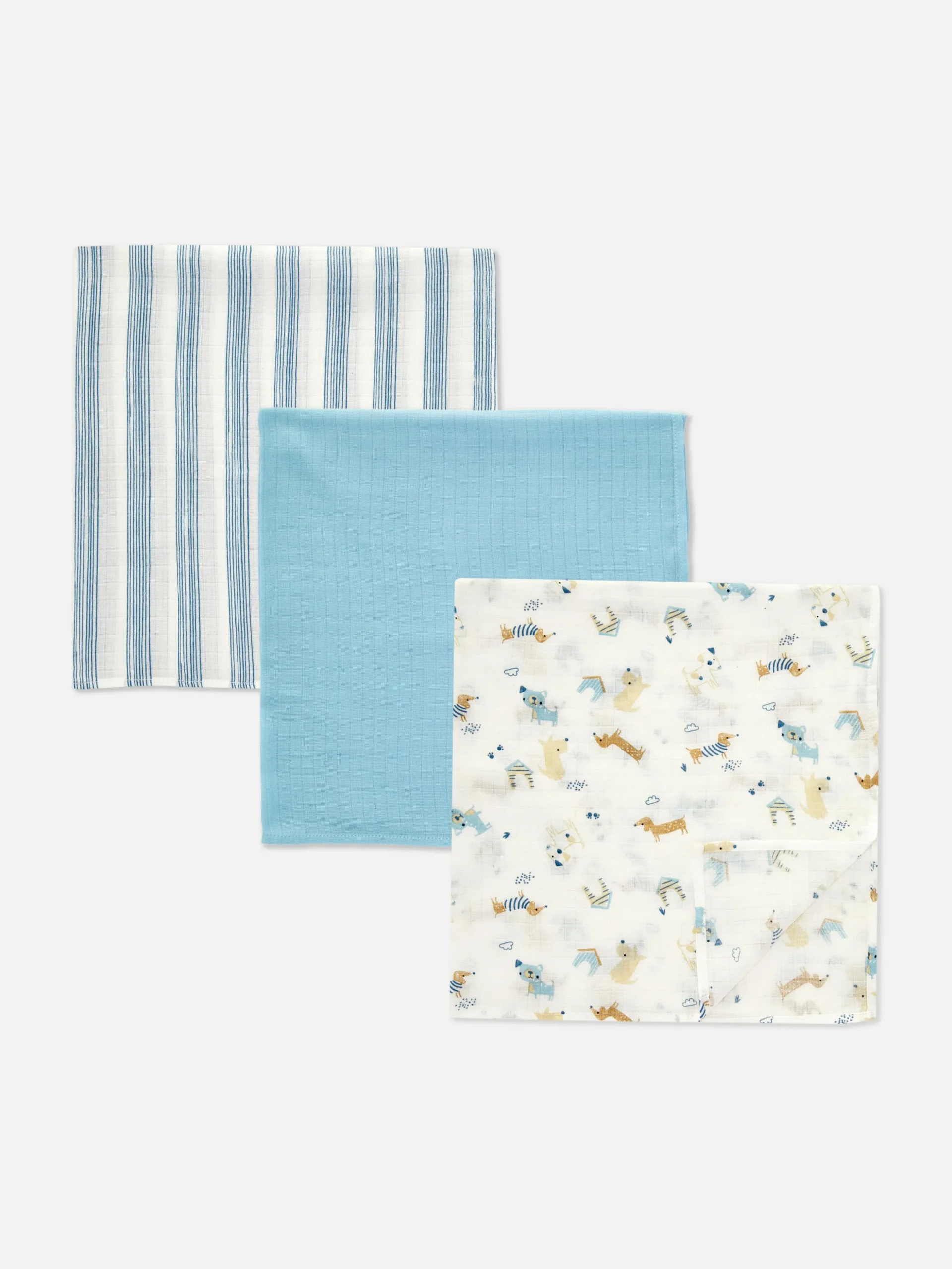 3-Pack Mixed Muslin Squares
