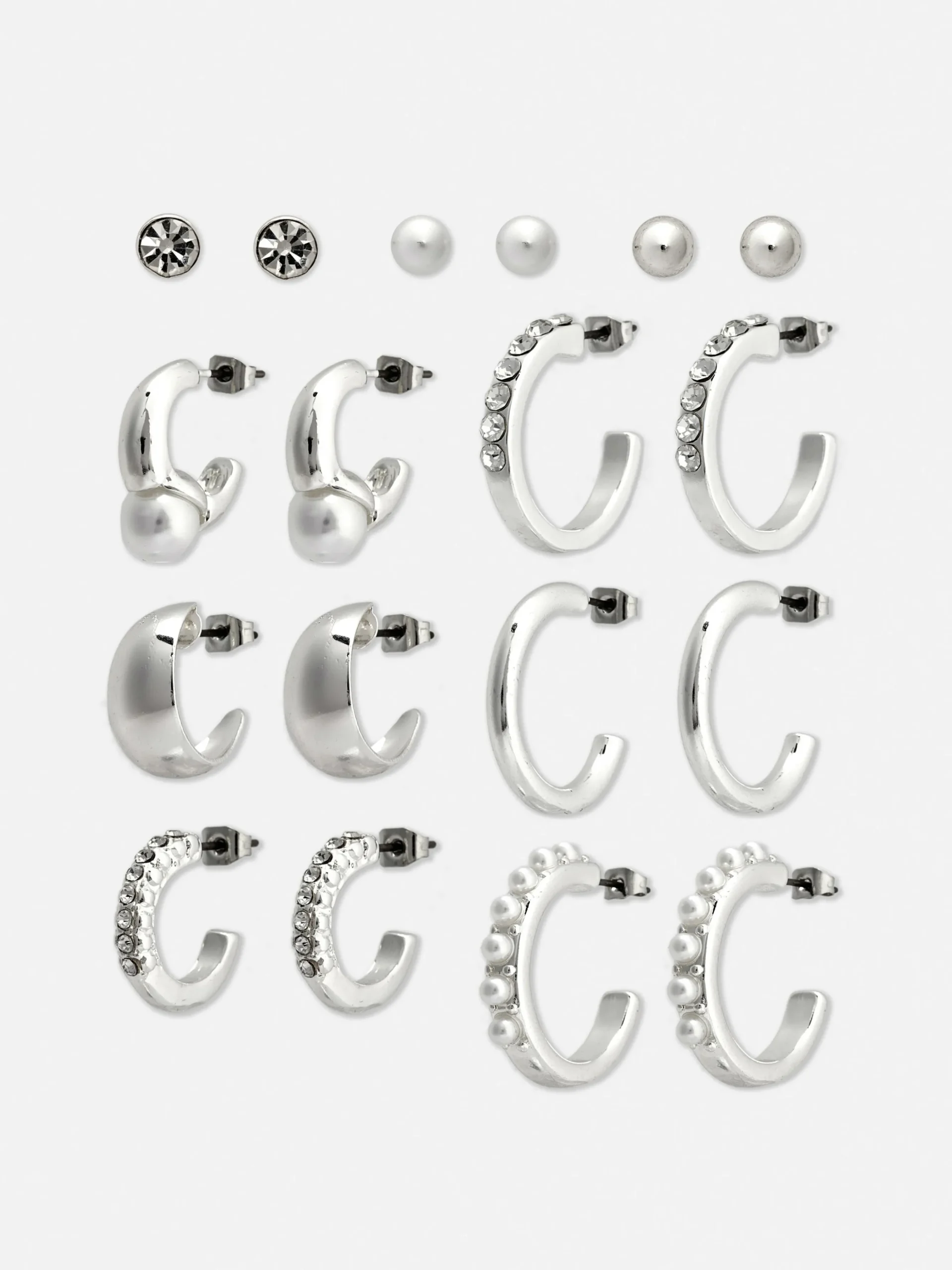 9-Pack Stud And Hoop Earrings