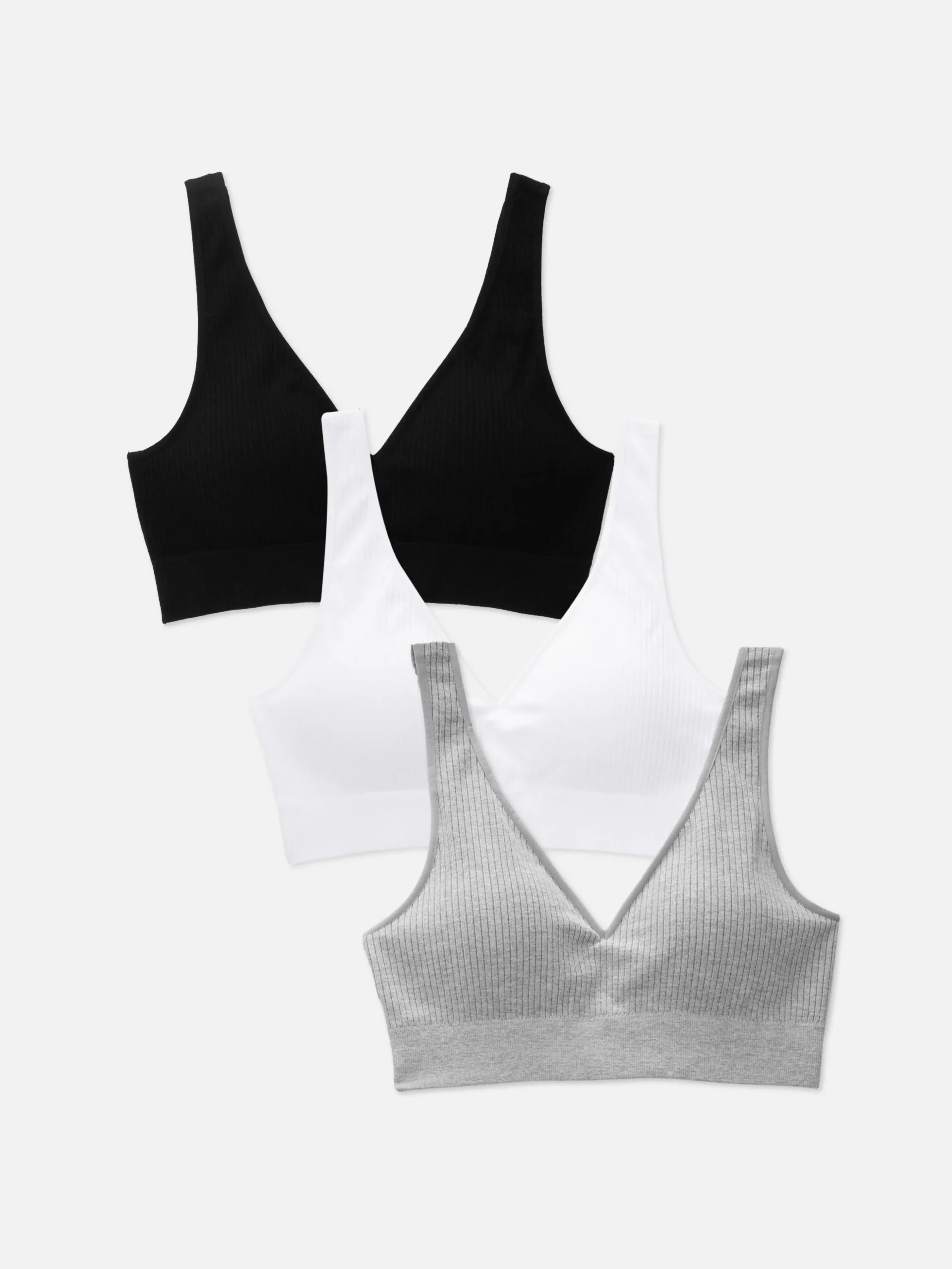 3-Pack V-Neck Bralettes