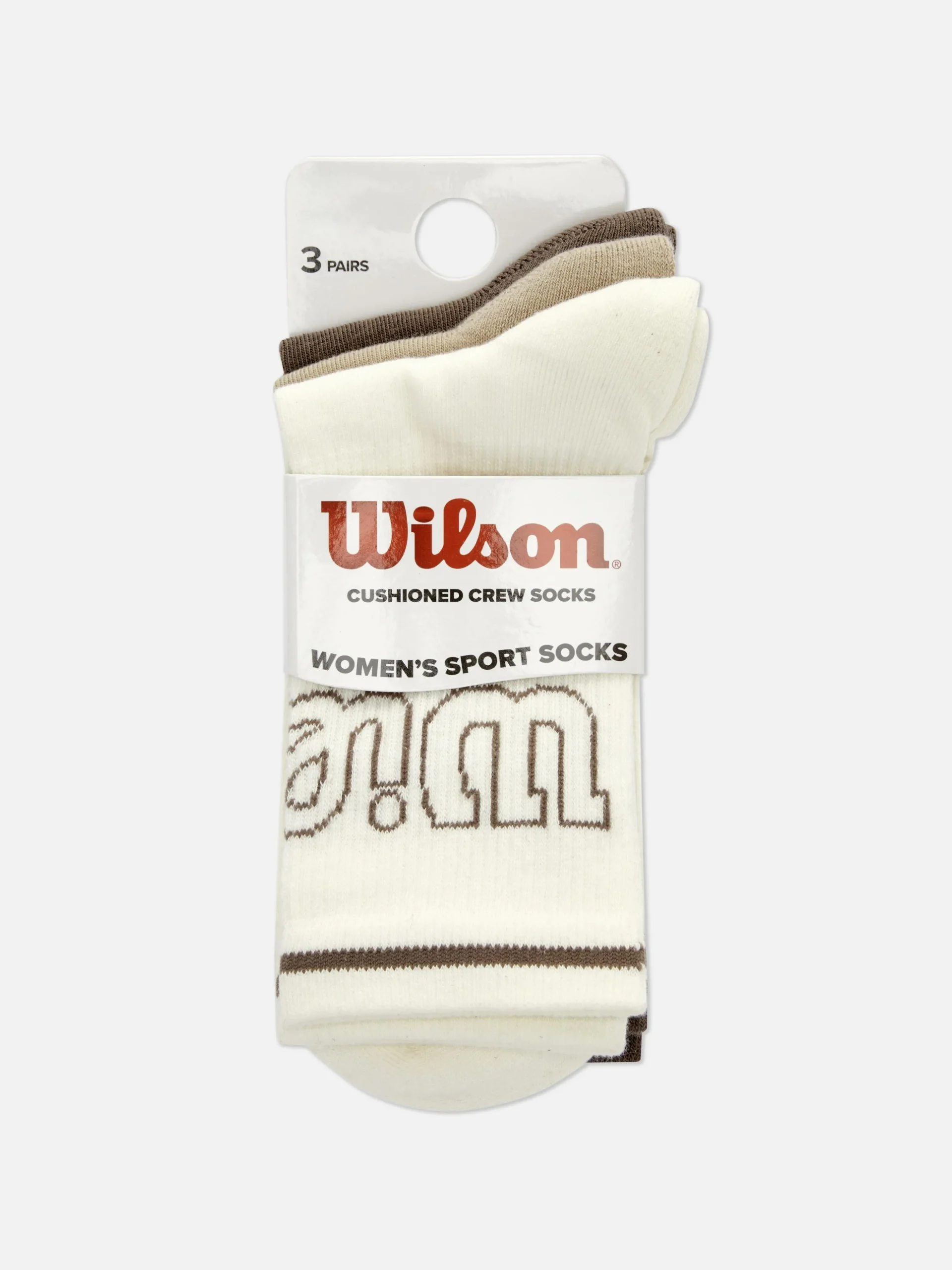 3-Pack Wilson Cushioned Crew Socks
