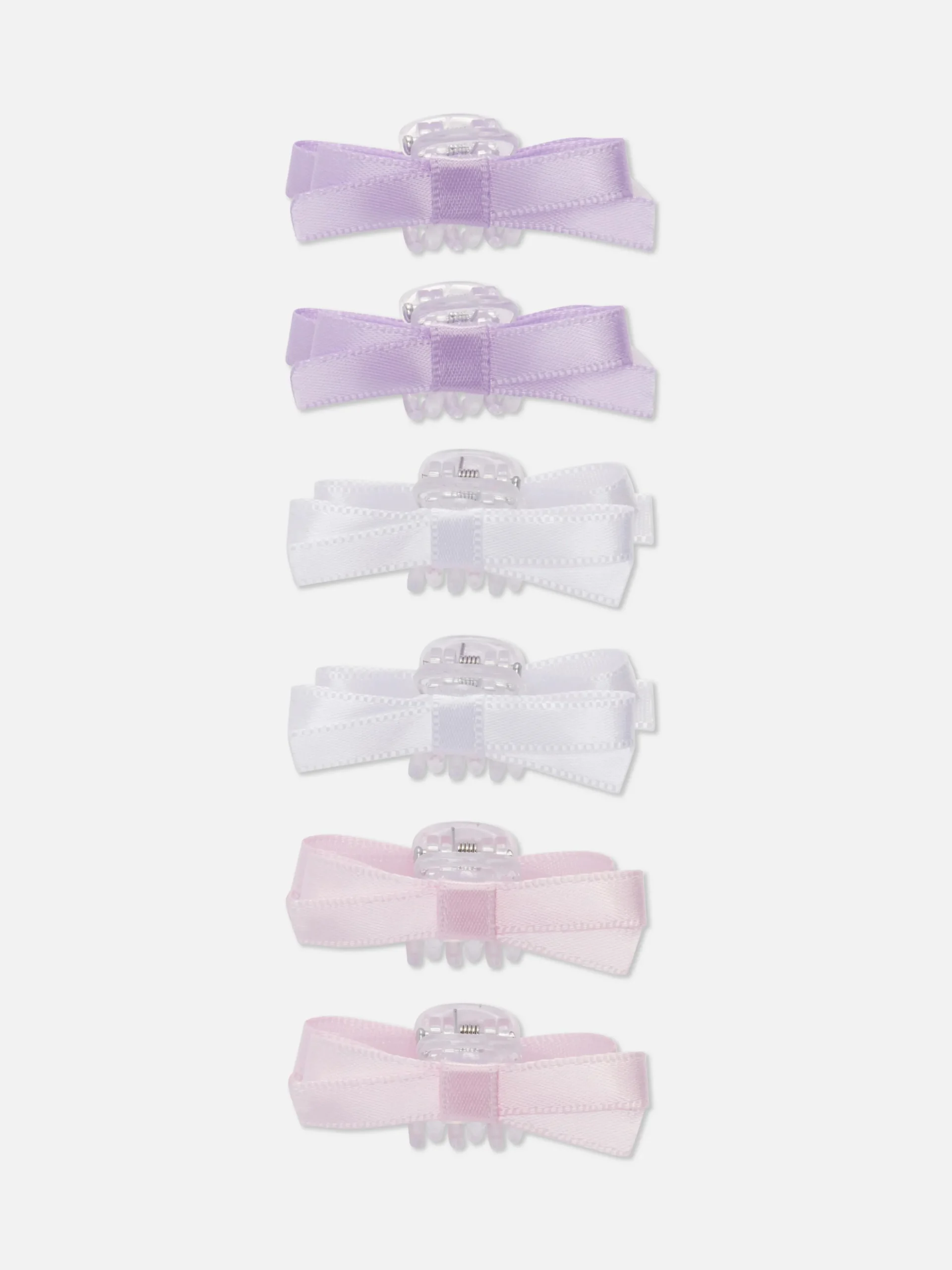 6pk Bow Bulldog Hair Clips