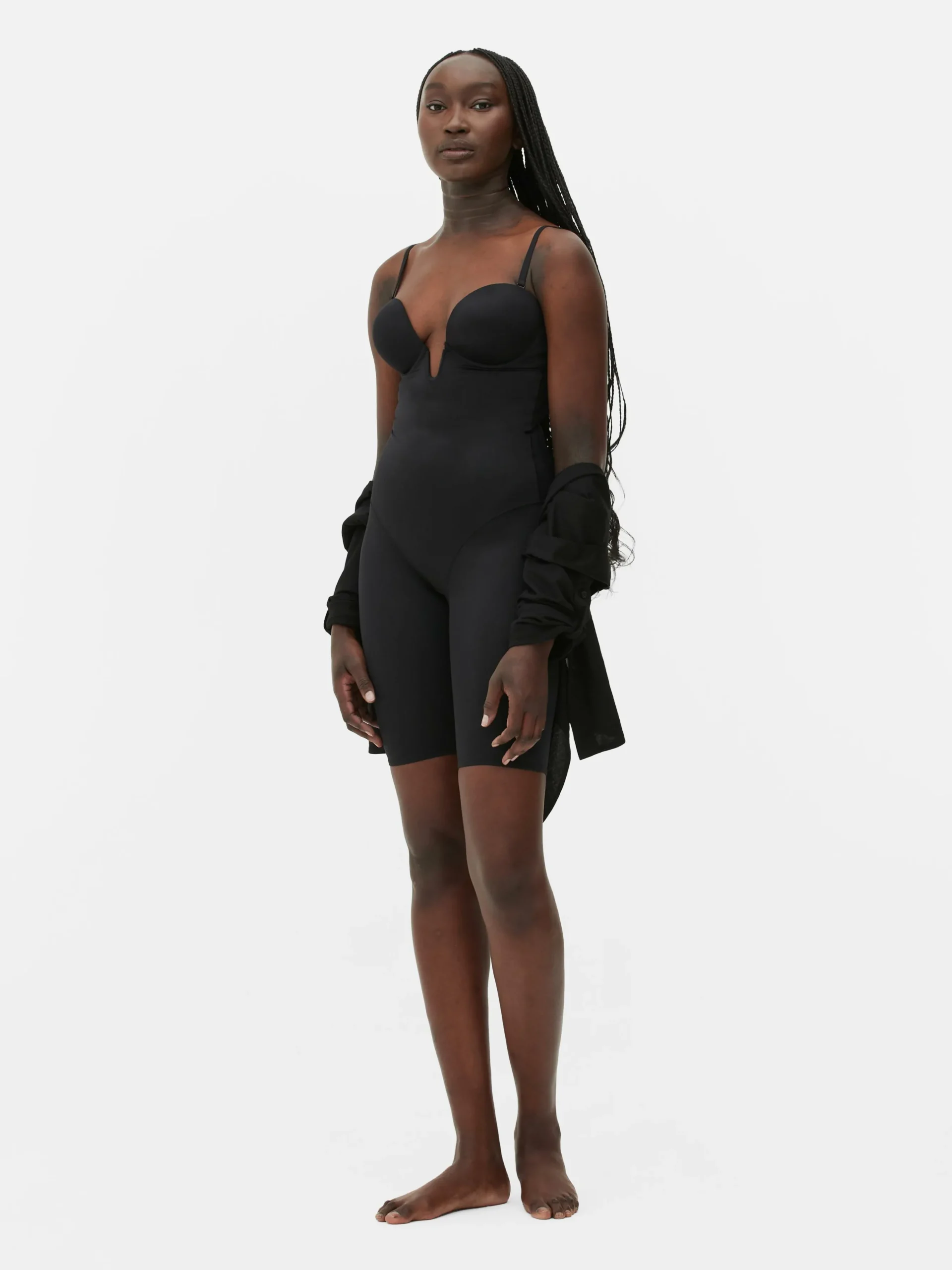 Plunging Cup Longline Shapewear Bodysuit