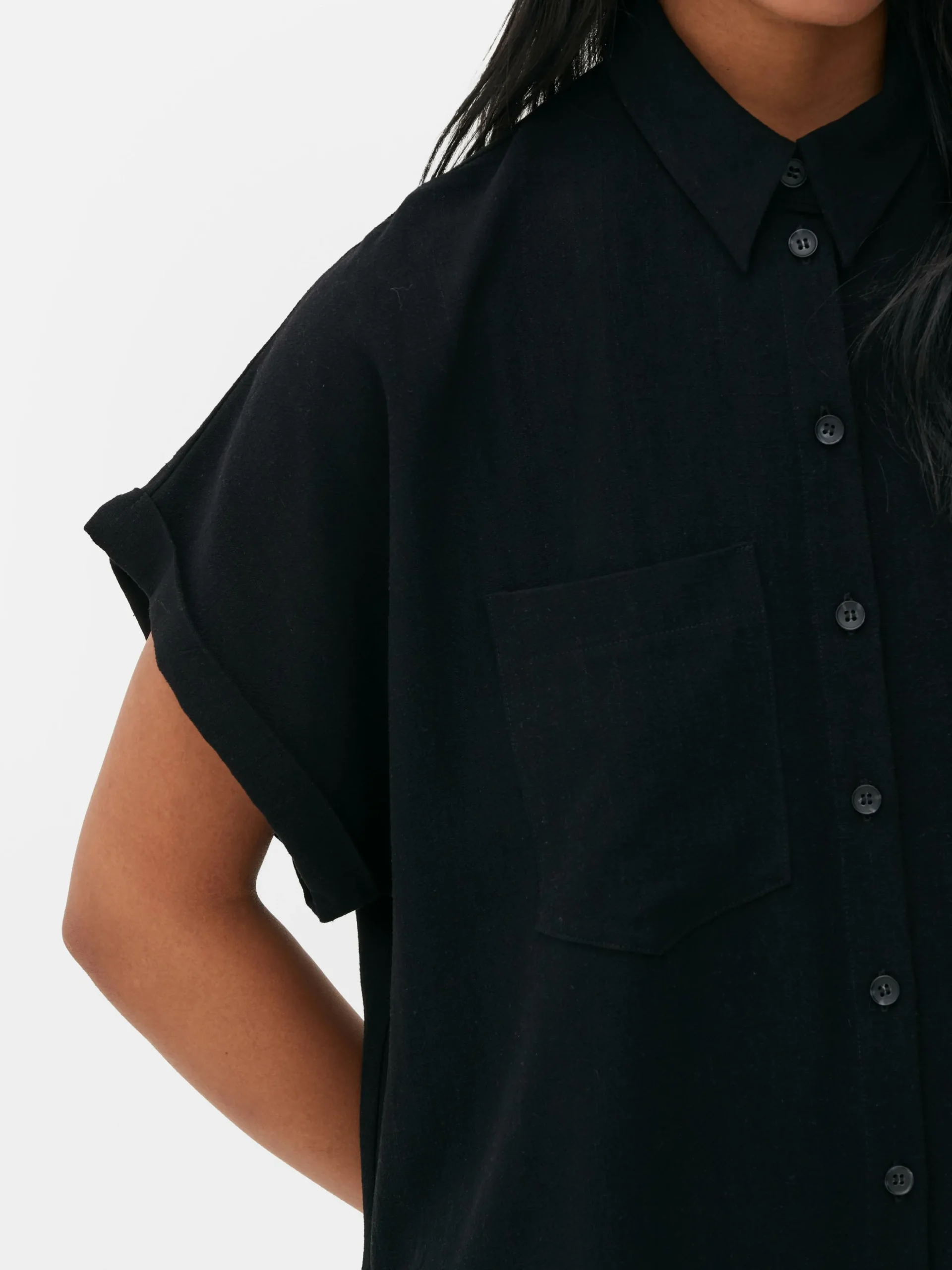 Relaxed Fit Short Sleeve Shirt Dress
