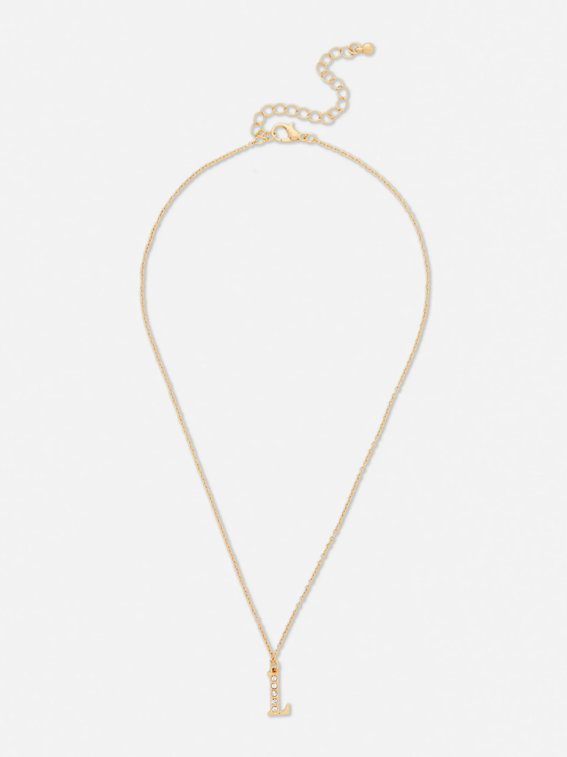 Rhinestone Initial Pendant Necklace